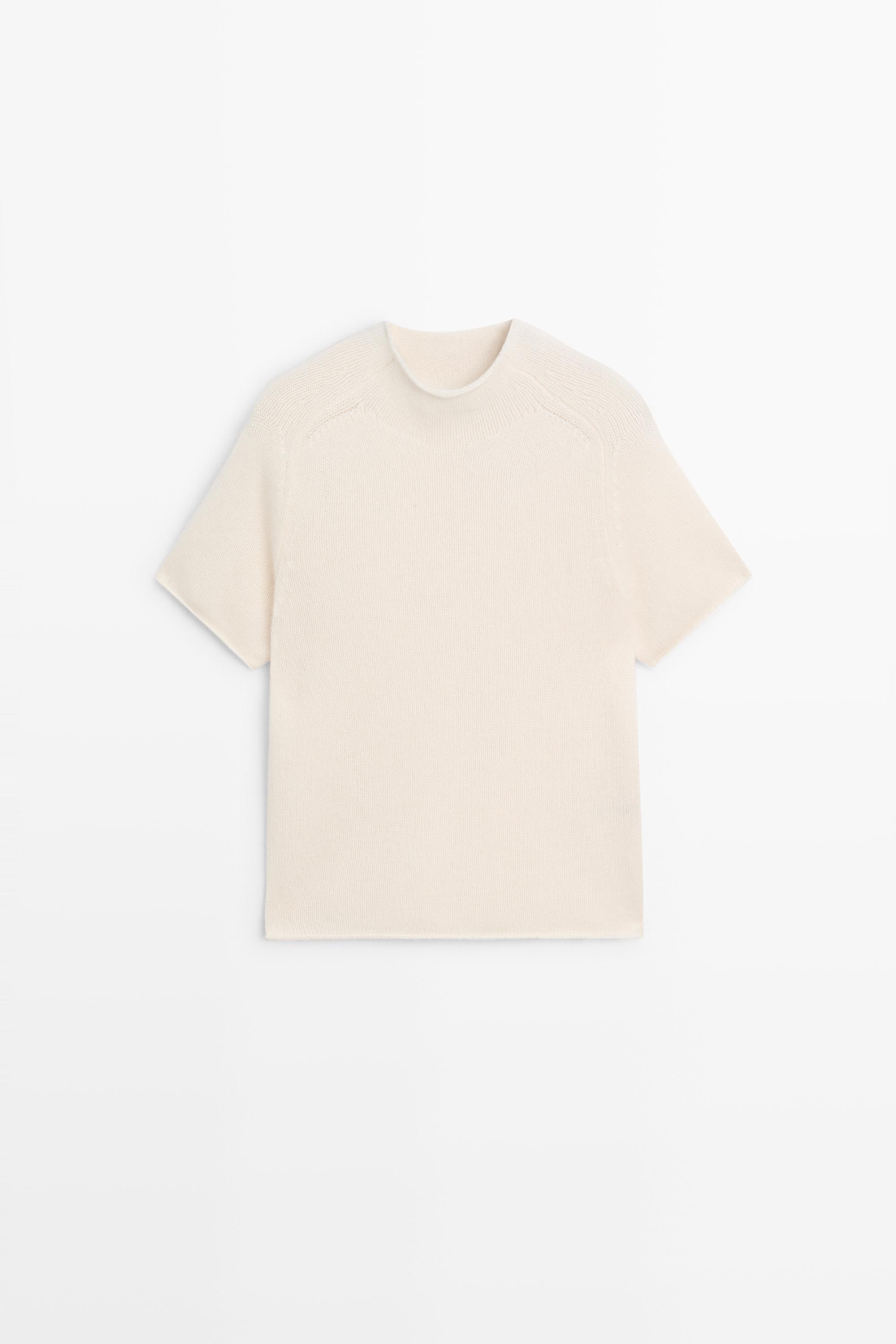 100% Cashmere Mock Turtleneck Sweater - CREAM