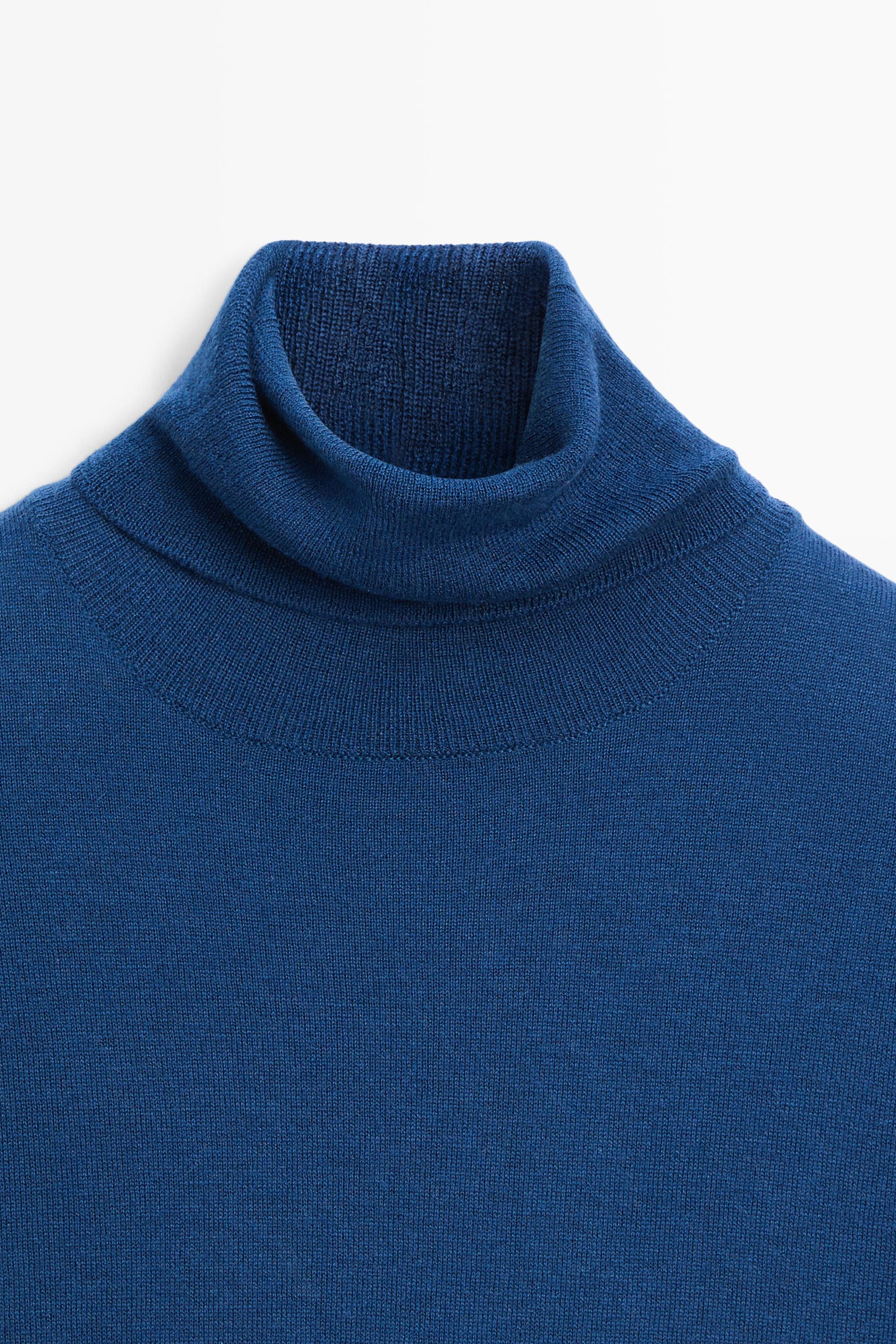 Turtleneck knit sweater - DEEP BLUE