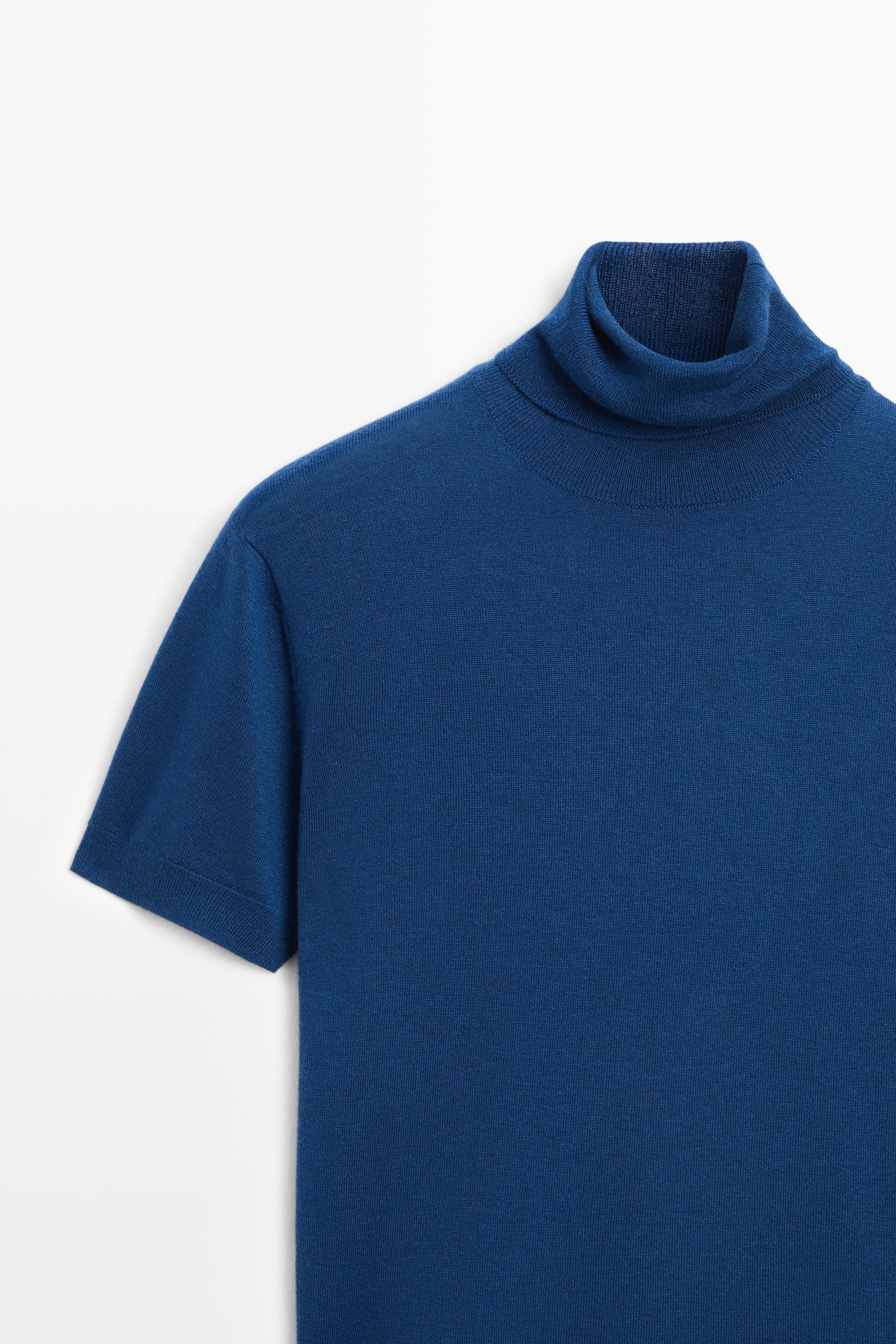 Turtleneck knit sweater - DEEP BLUE