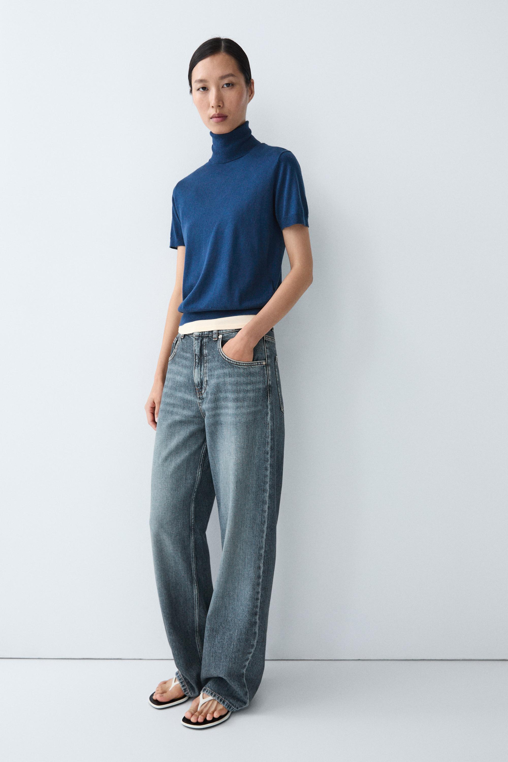 Turtleneck knit sweater - DEEP BLUE
