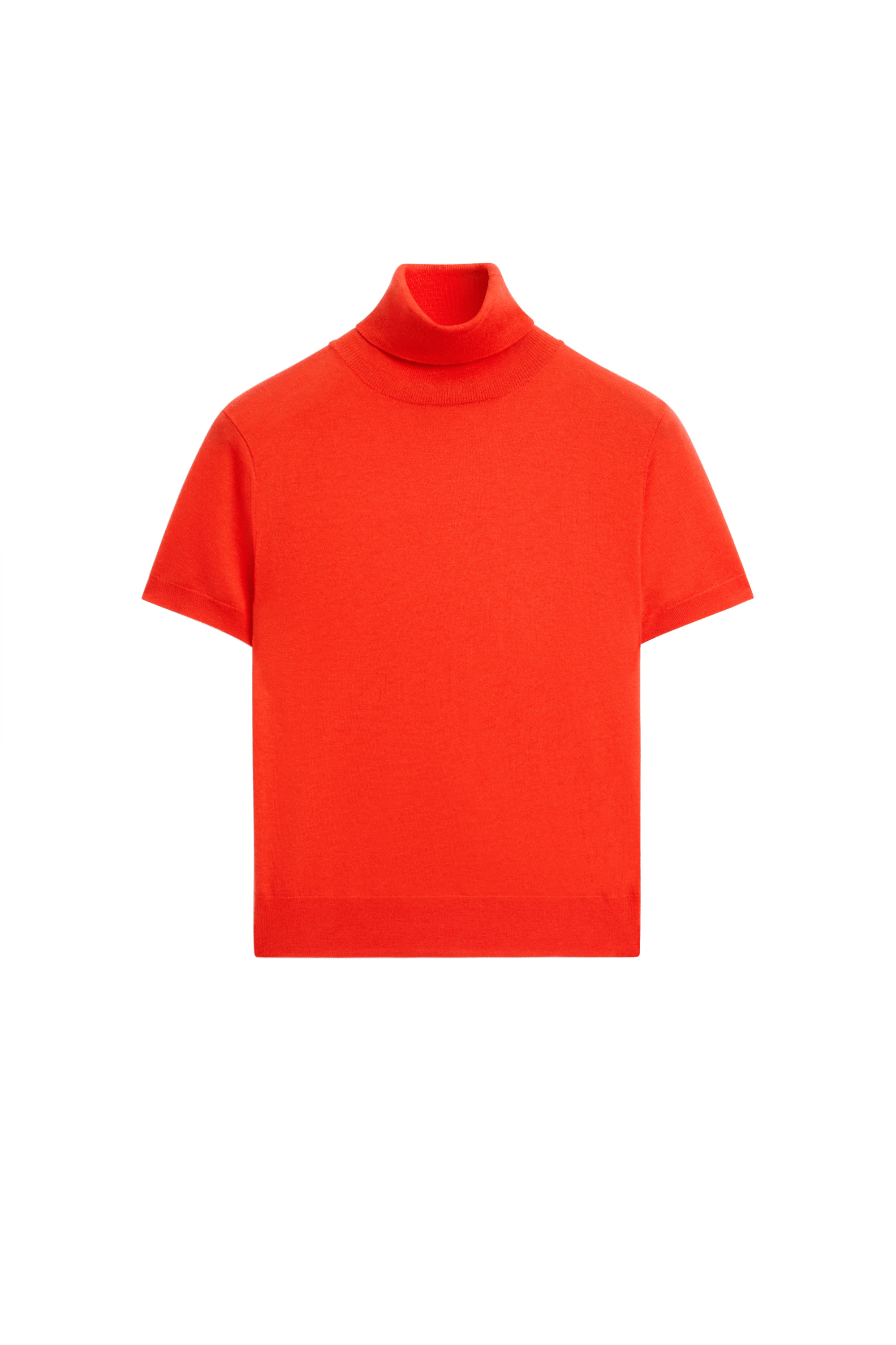 Turtleneck knit sweater - ORANGE