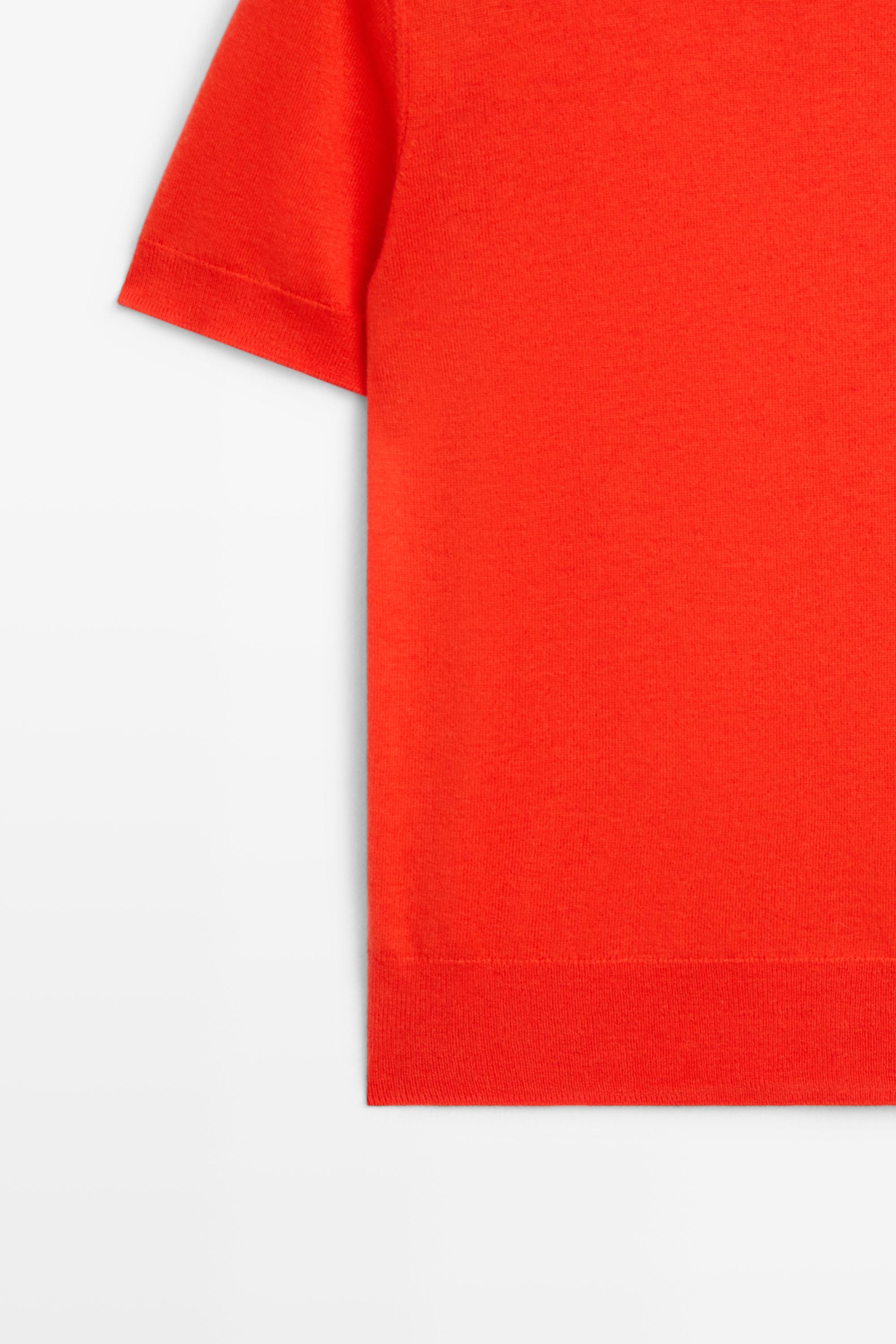 Turtleneck knit sweater - ORANGE