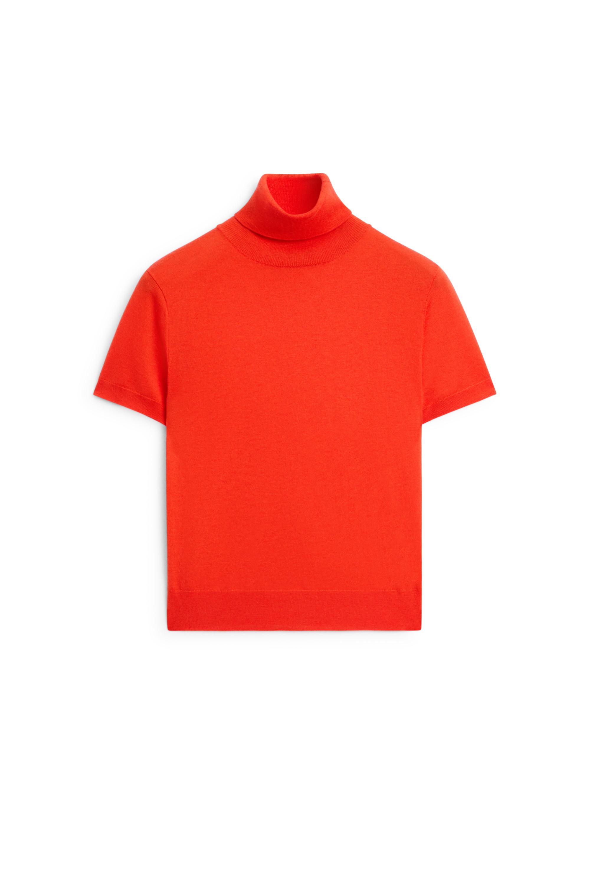 Turtleneck knit sweater - ORANGE