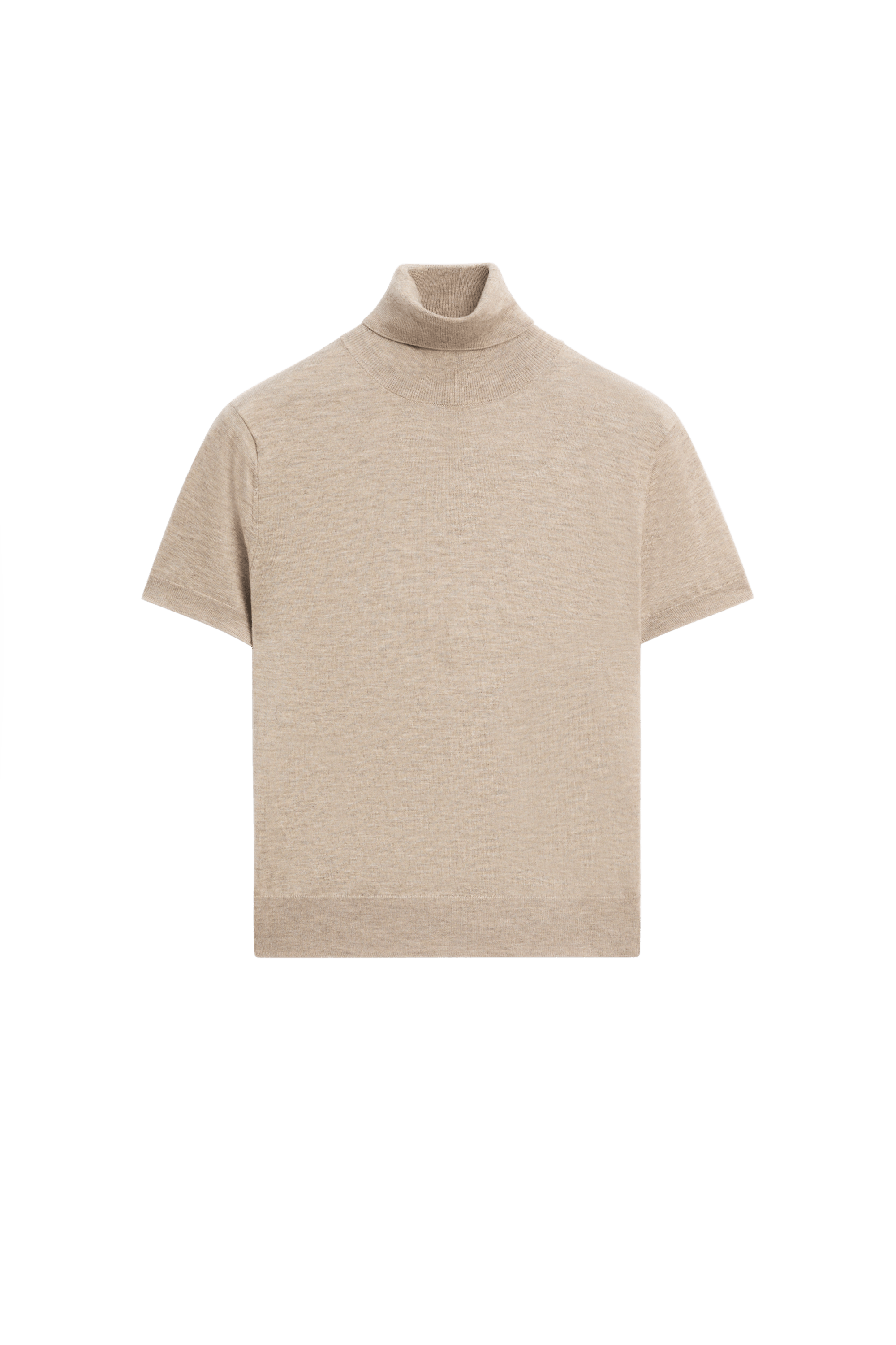 Turtleneck knit sweater - BEIGE MARL