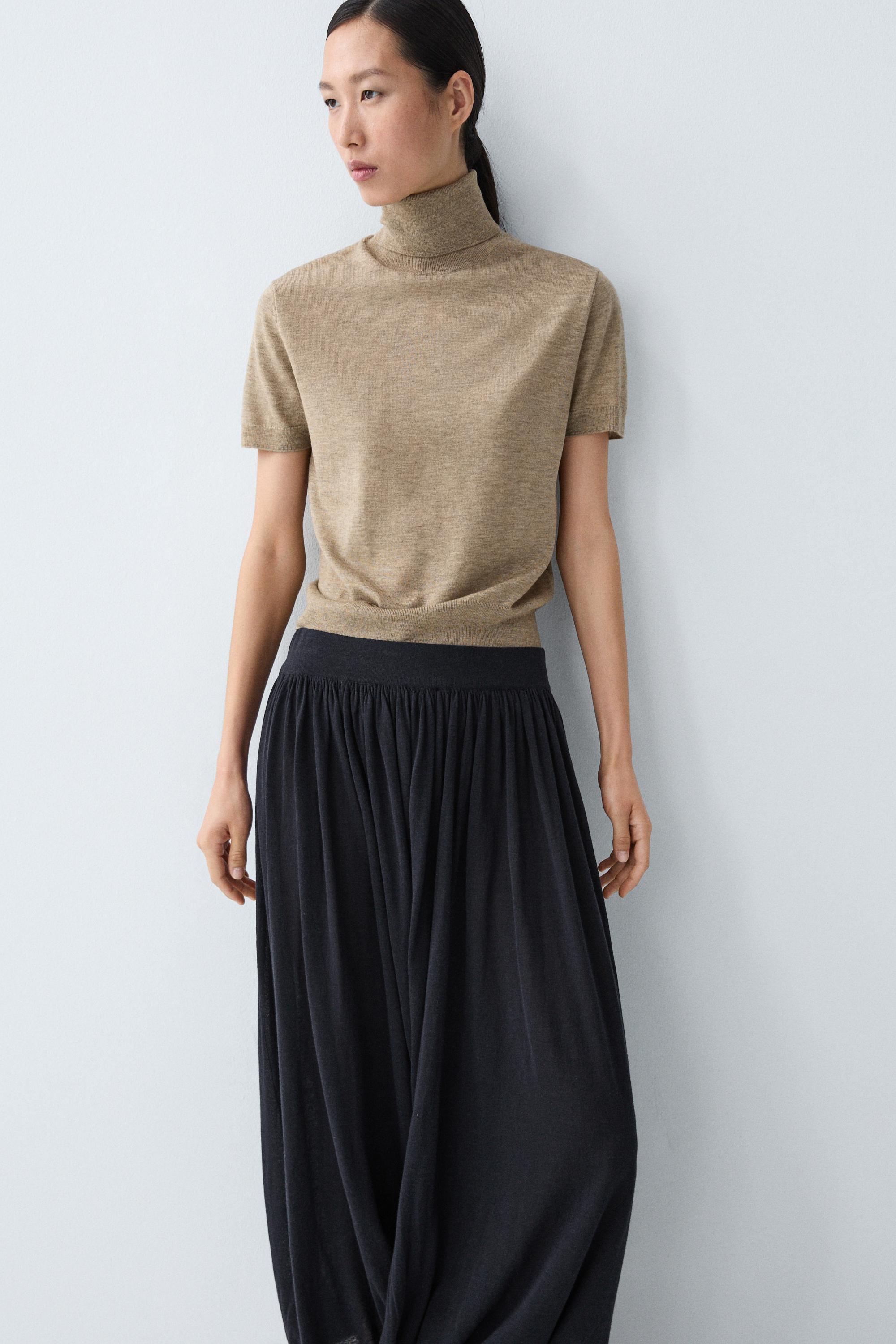 Turtleneck knit sweater - BEIGE MARL