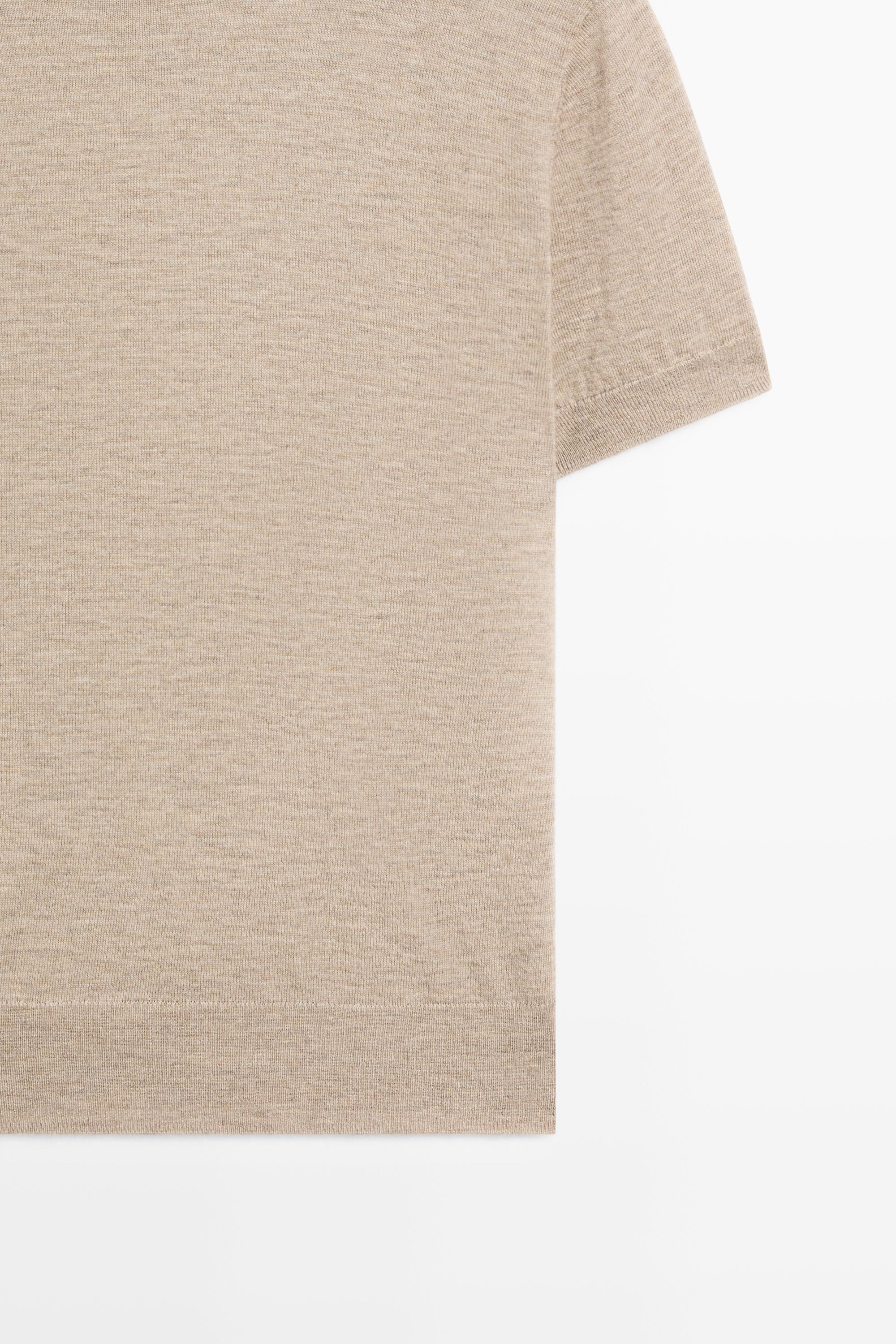 Turtleneck knit sweater - BEIGE MARL