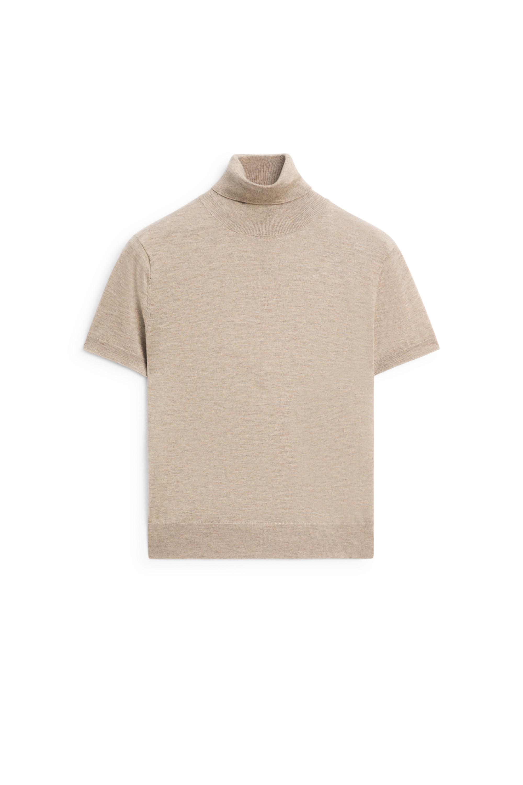 Turtleneck knit sweater - BEIGE MARL