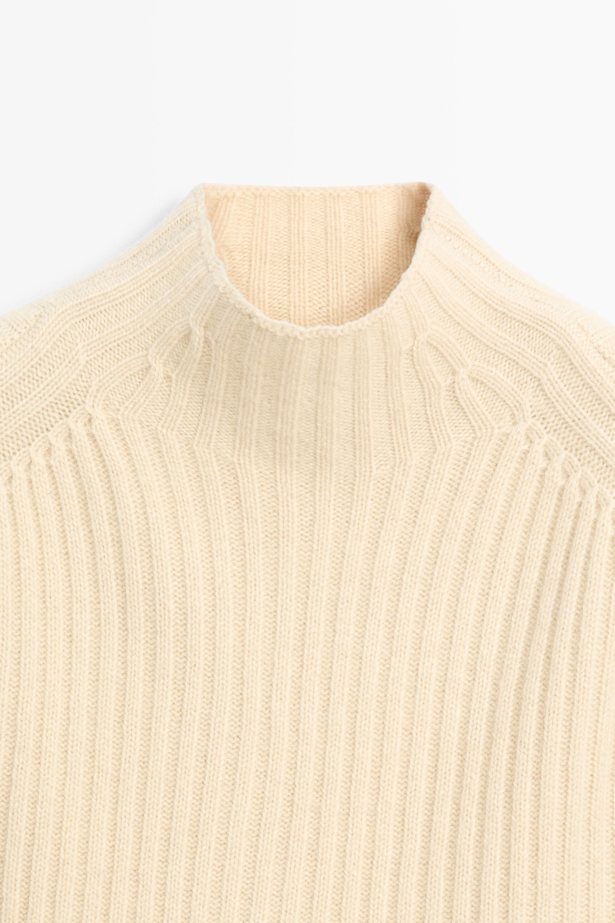 100% cashmere ribbed knit vest - Vanilla