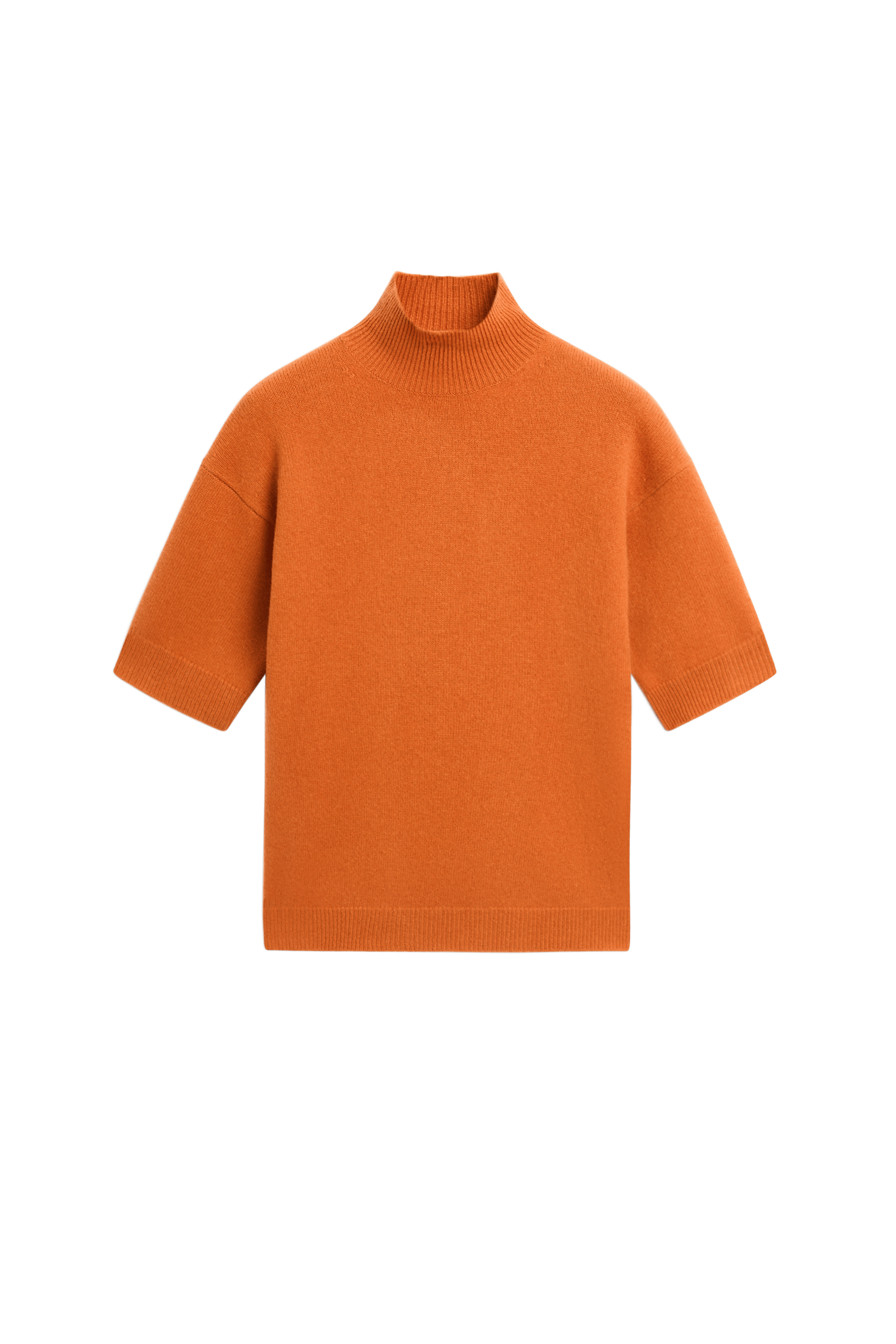 Oversize short sleeve knit sweater - ORANGE