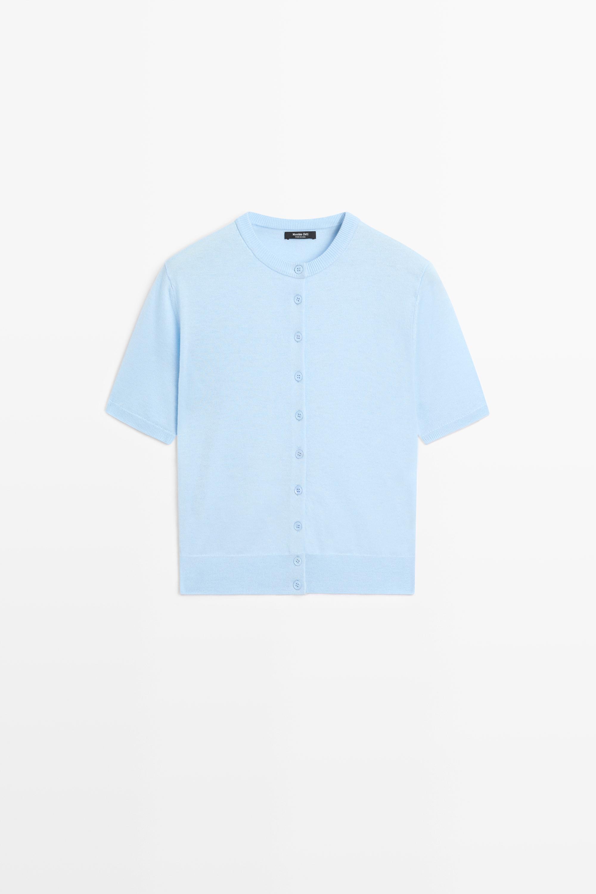 Short sleeve cardigan - SKY BLUE