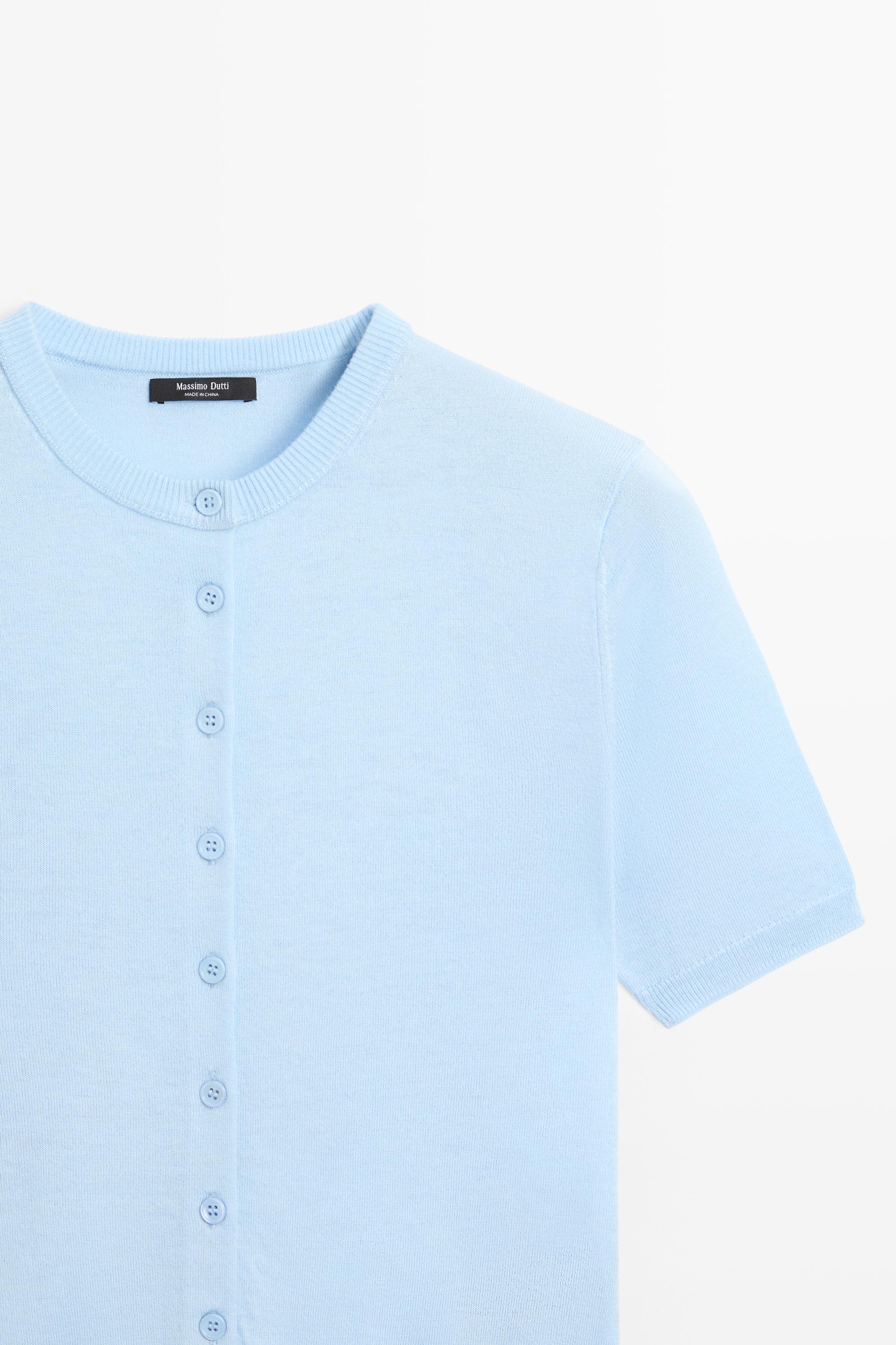 Short sleeve cardigan - SKY BLUE