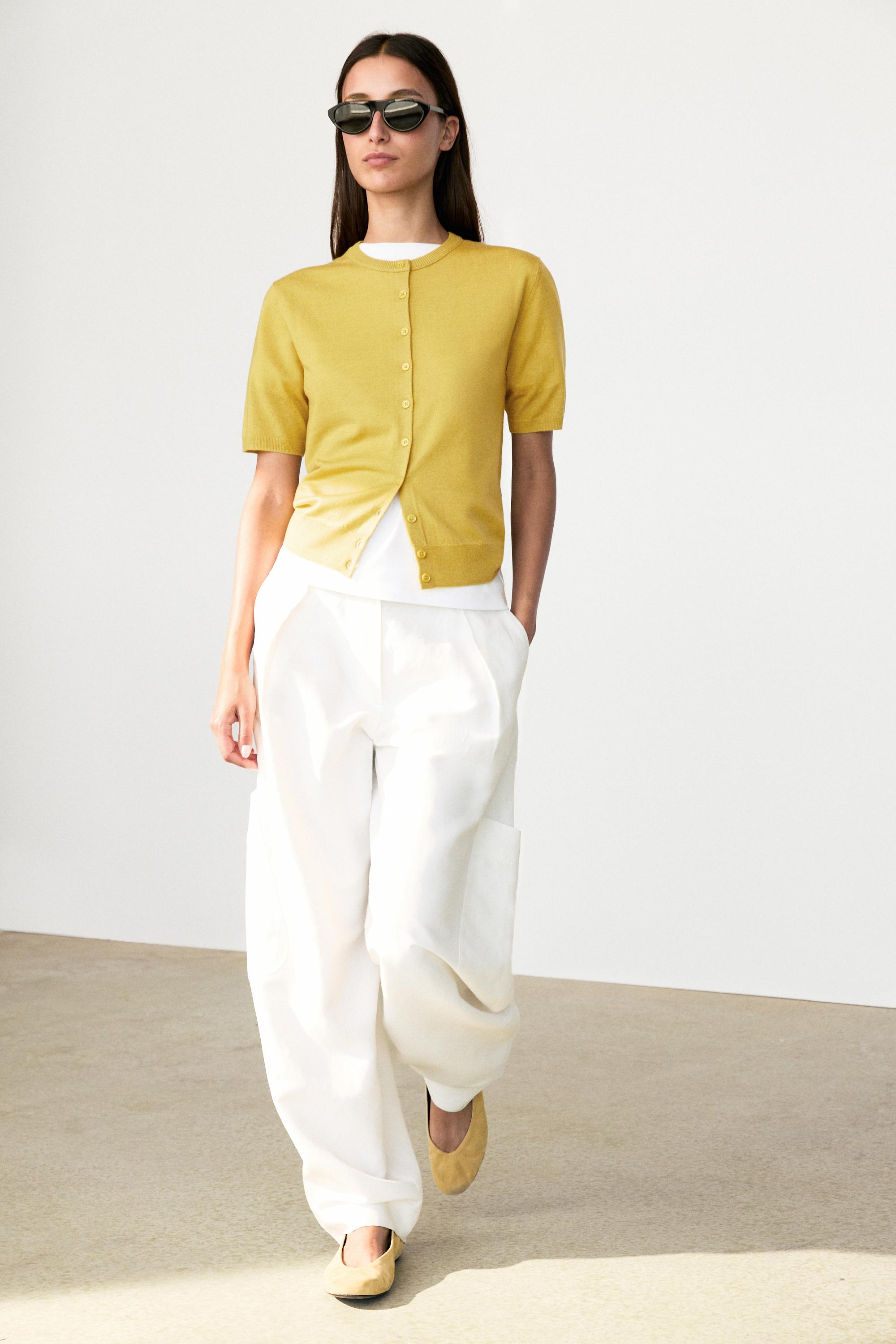 Short sleeve cardigan - LIME