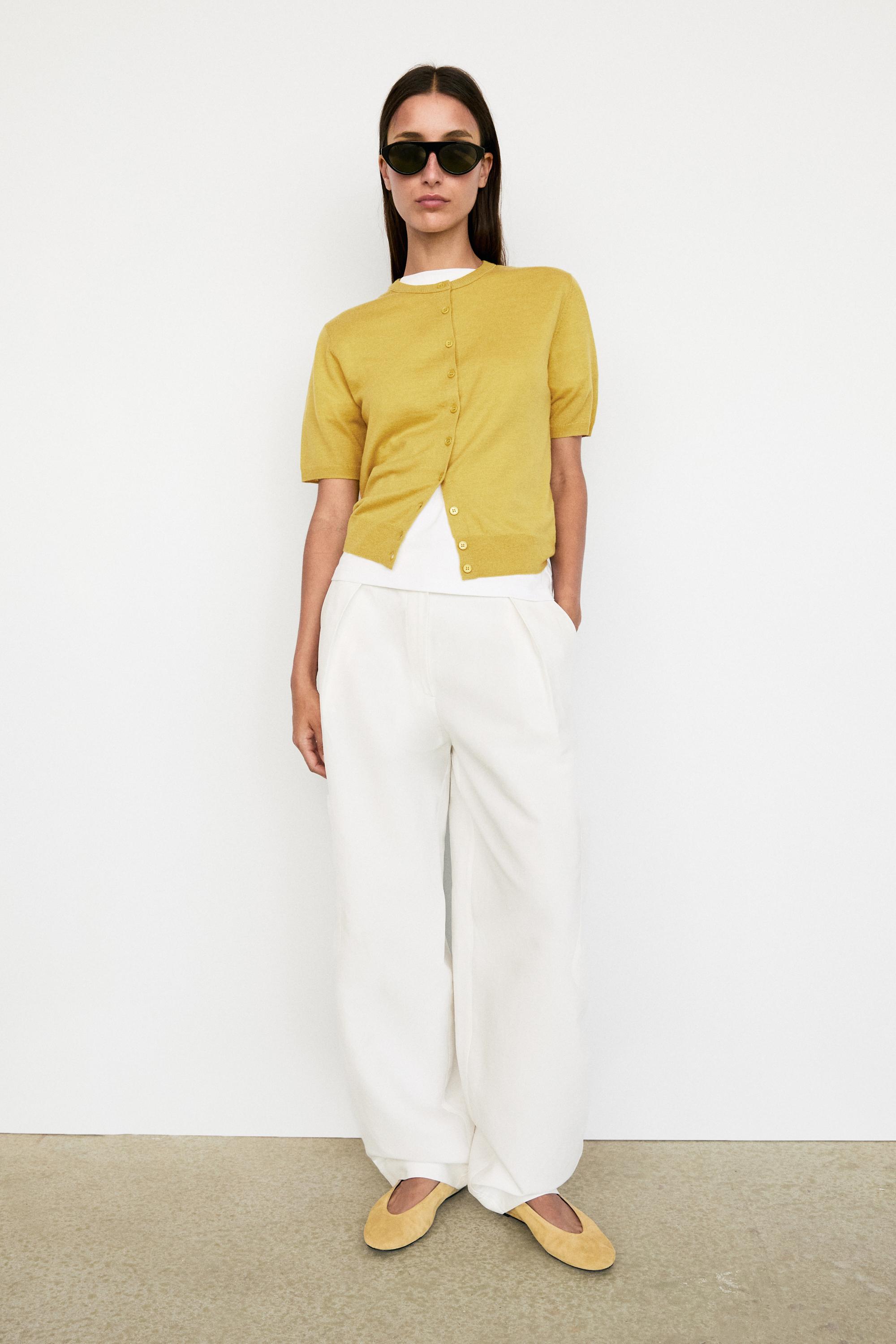 Short sleeve cardigan - LIME