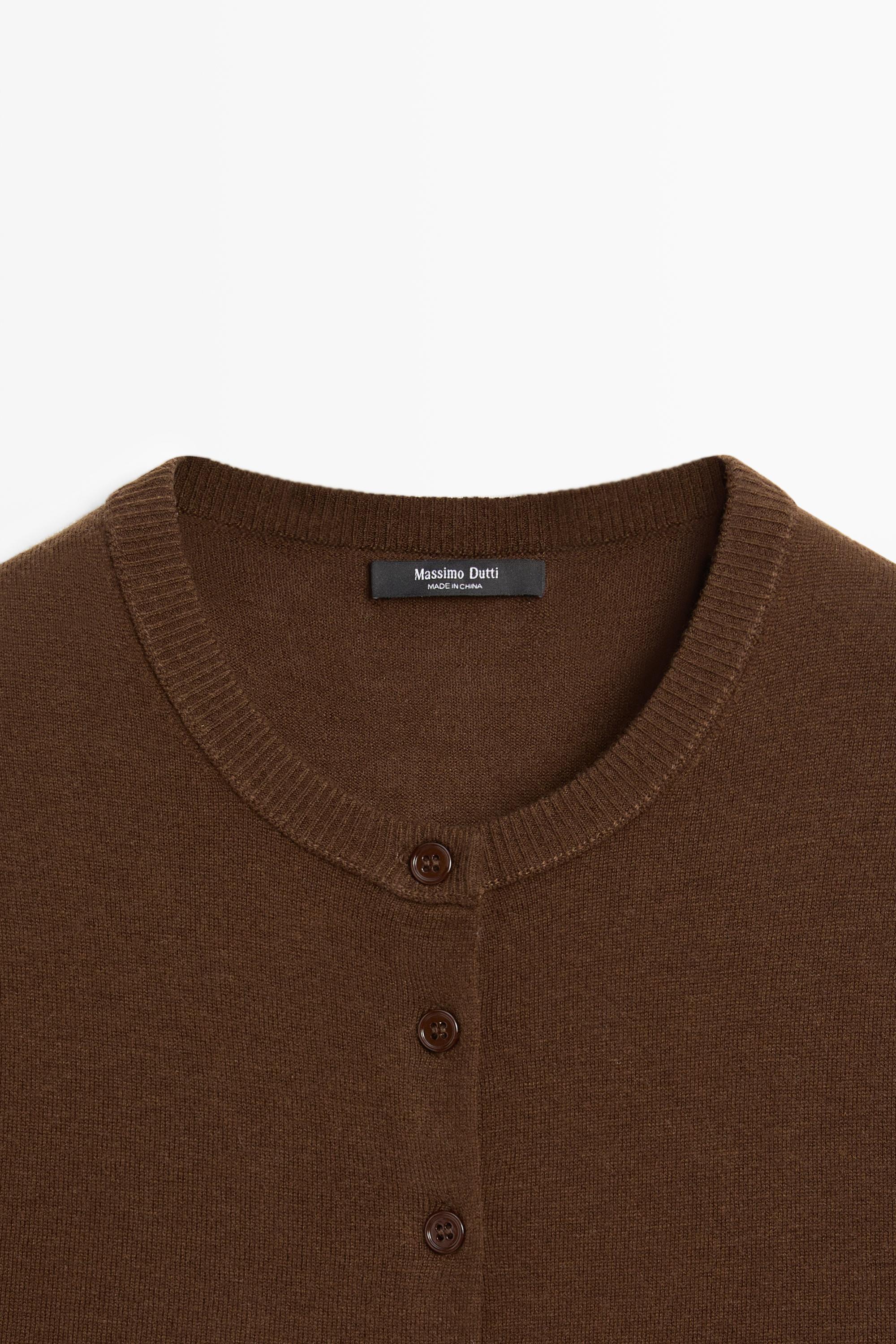Short sleeve cardigan - BROWN