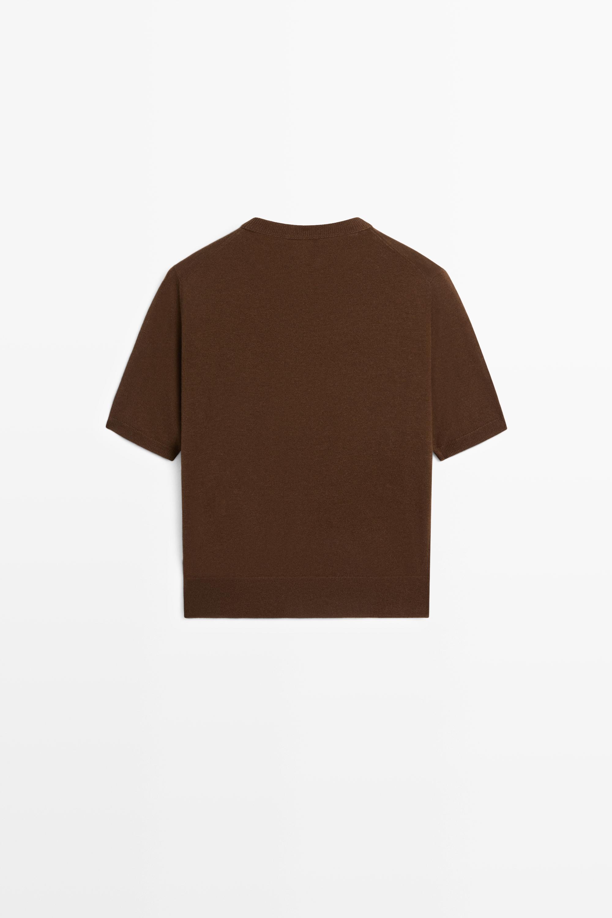 Short sleeve cardigan - BROWN