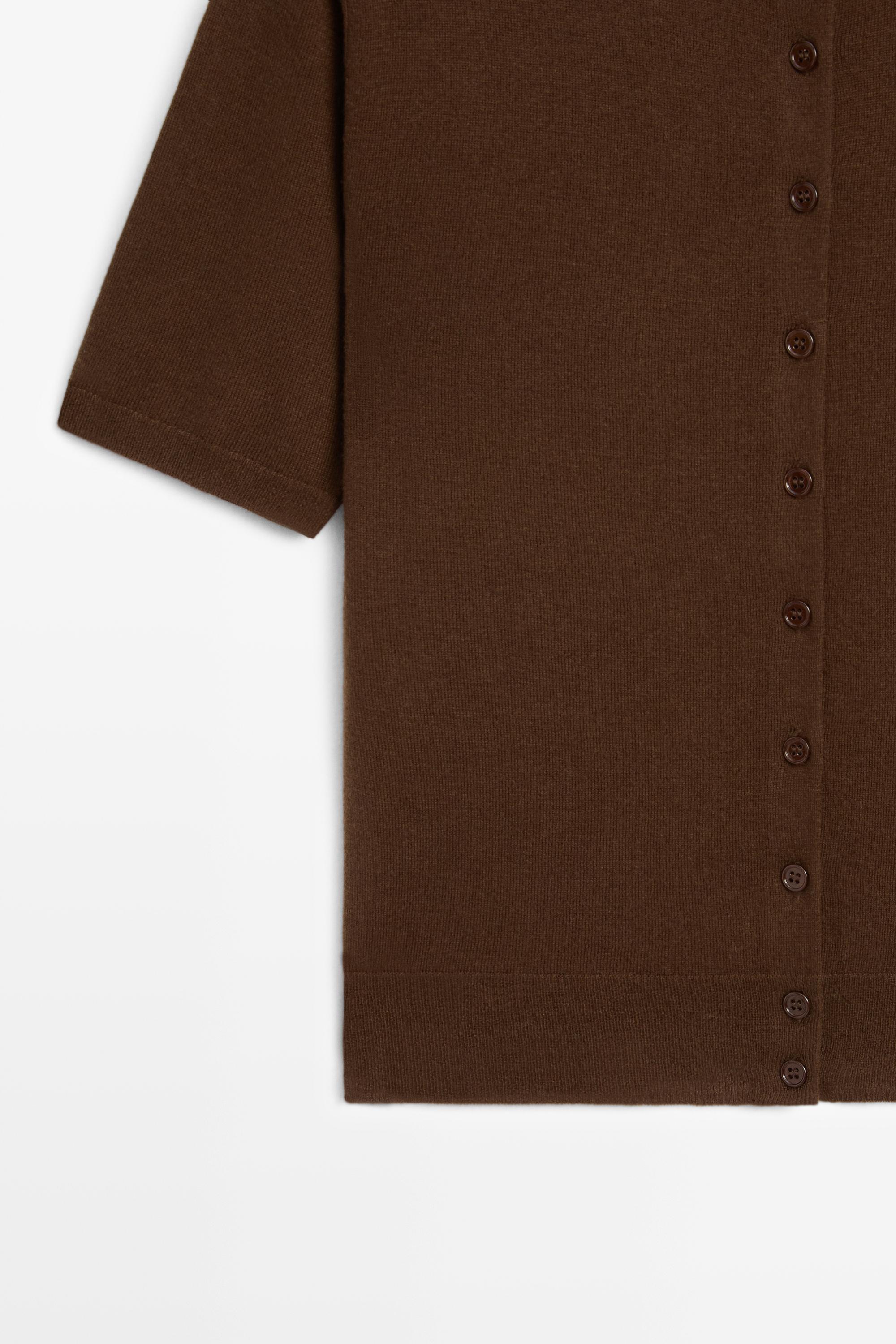 Short sleeve cardigan - BROWN