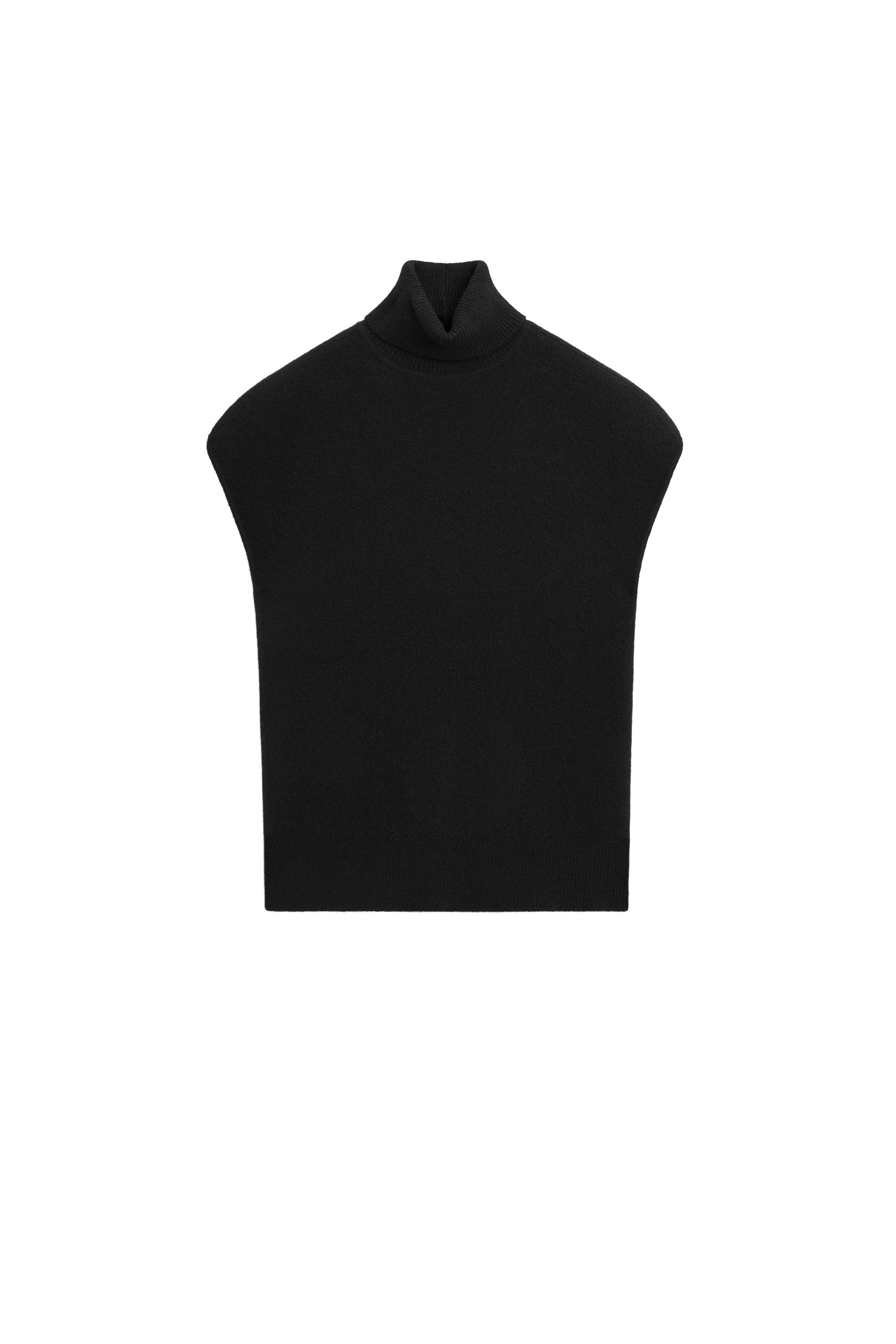 Knit sweater with side vents - BLACK