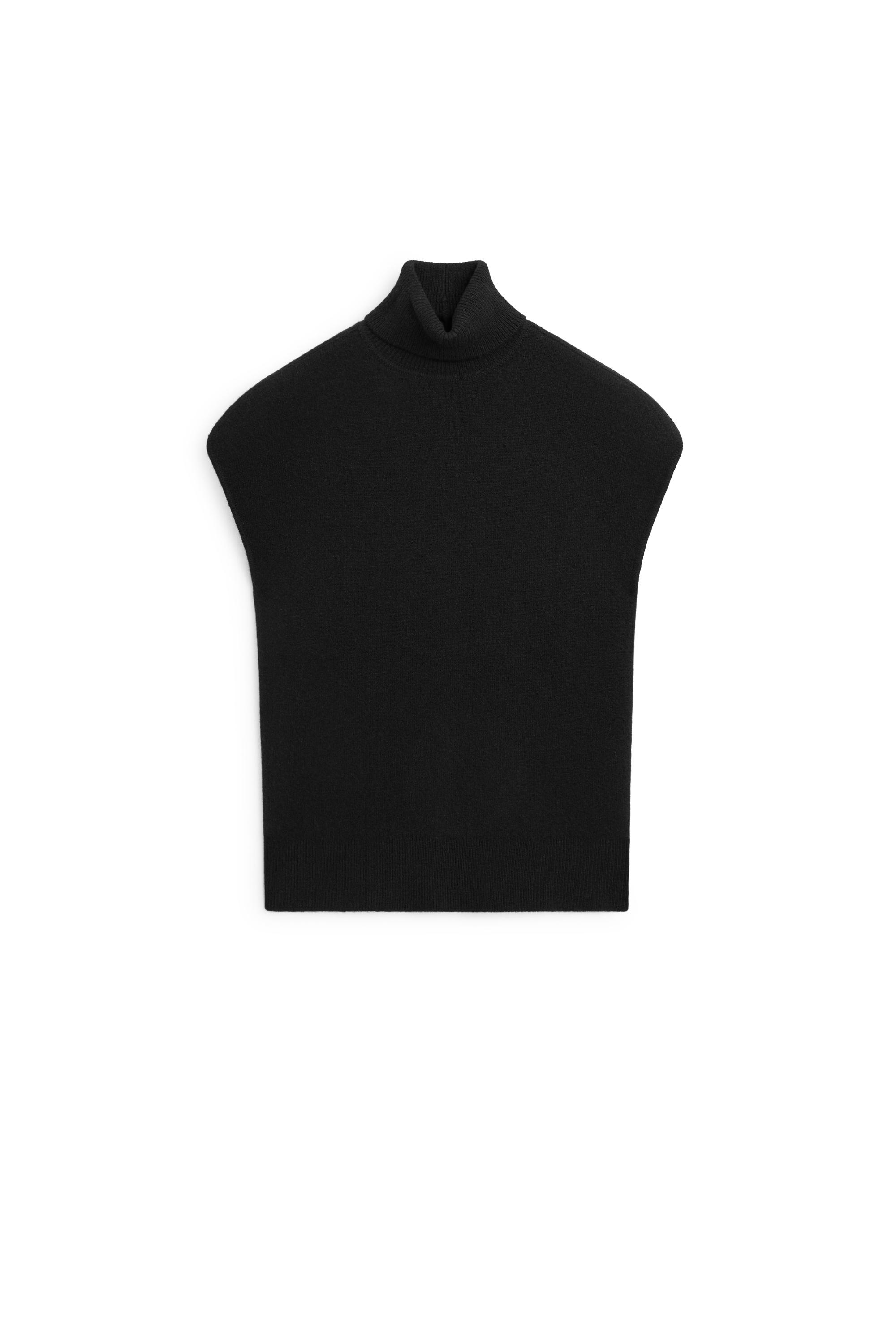 Knit sweater with side vents - BLACK