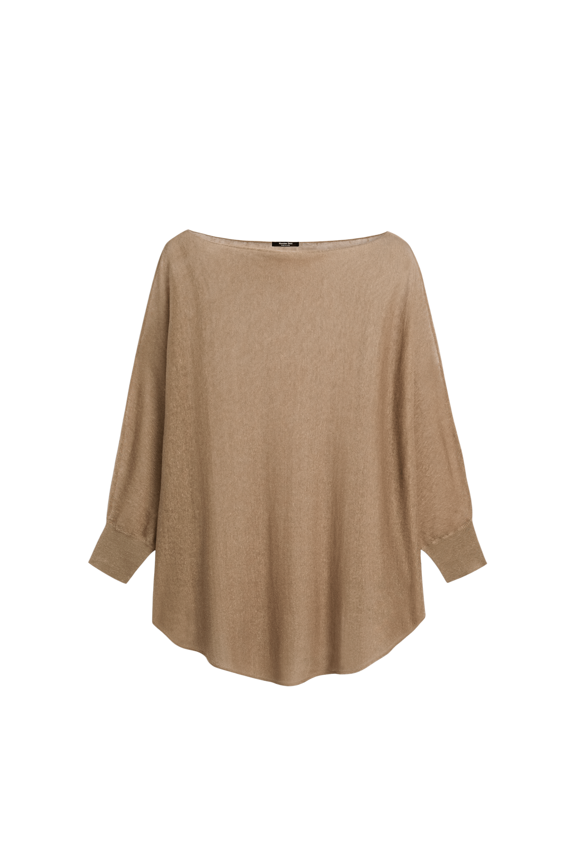 Linen blend flowing cape-style sweater - MOSS GREEN
