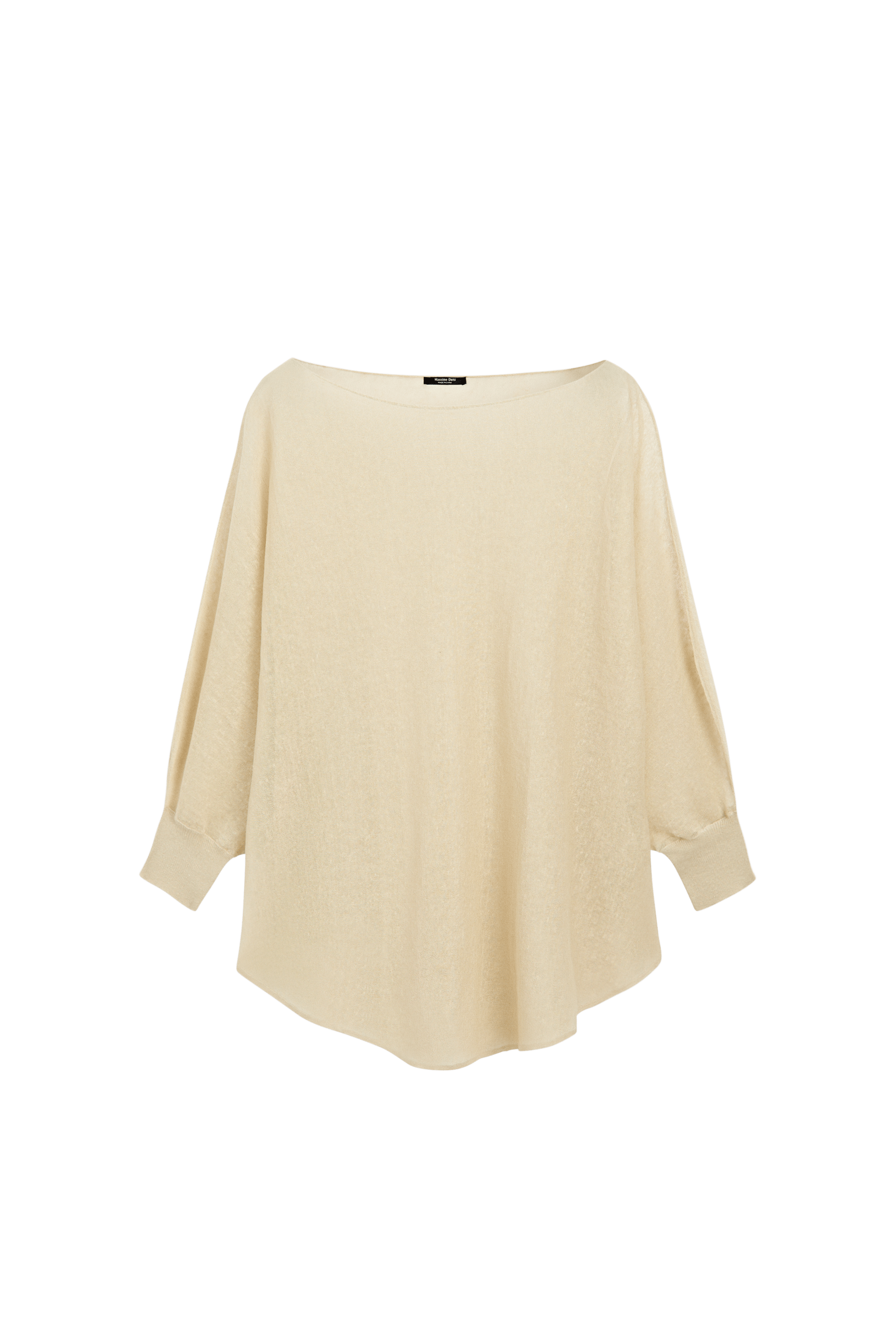 Linen blend flowing cape-style sweater - SAND