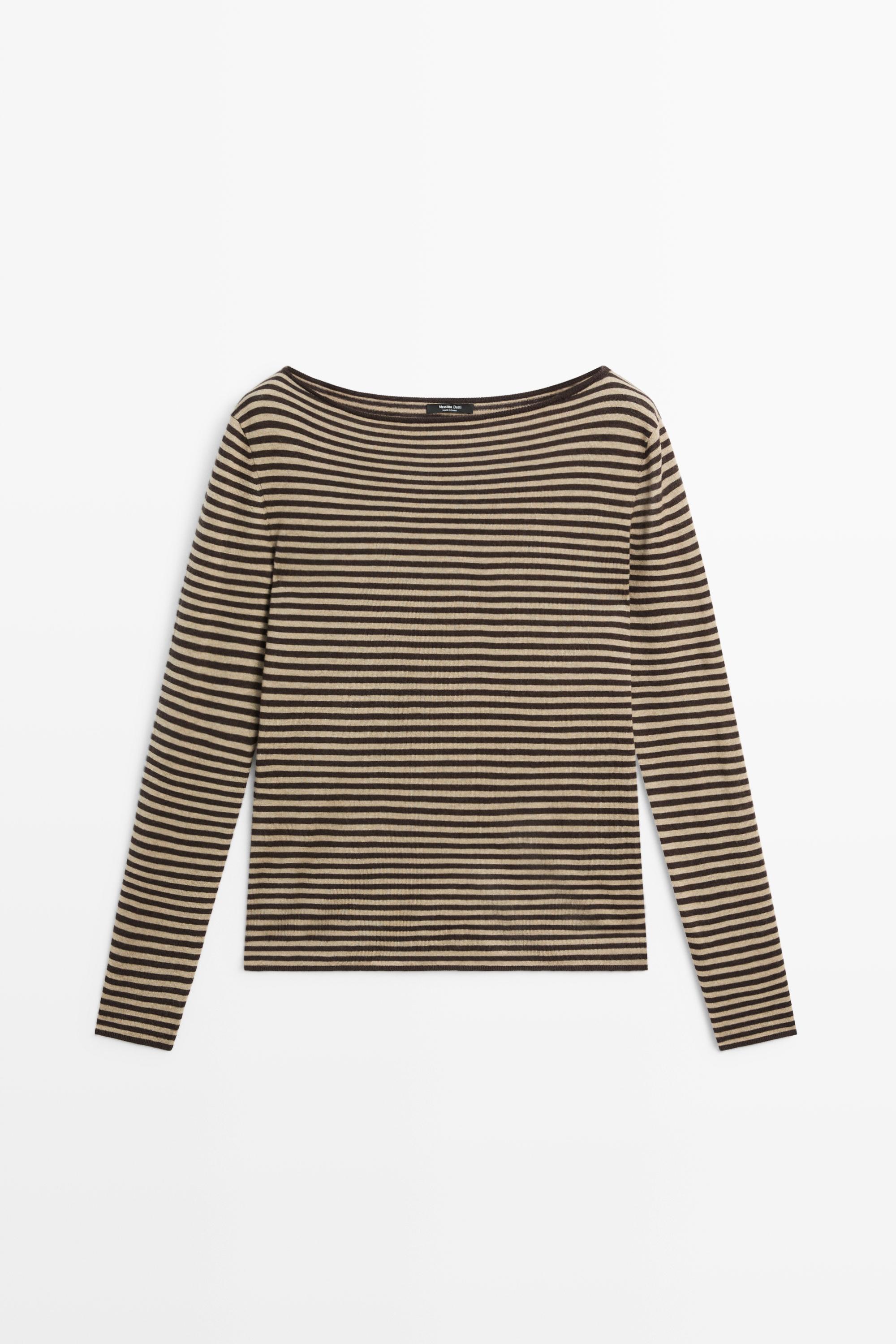 Striped wool-blend knit sweater - Washed