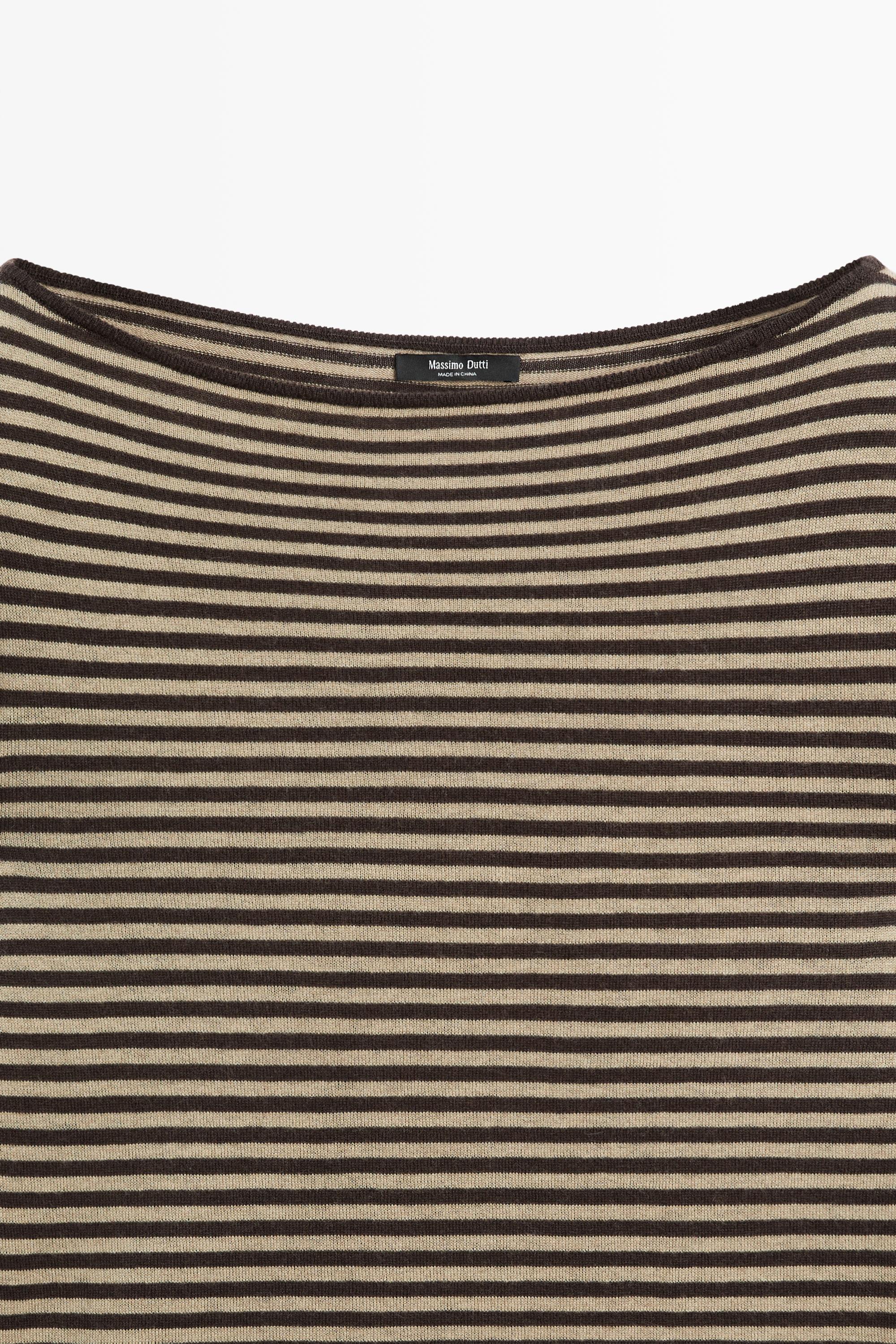 Striped wool-blend knit sweater - Washed