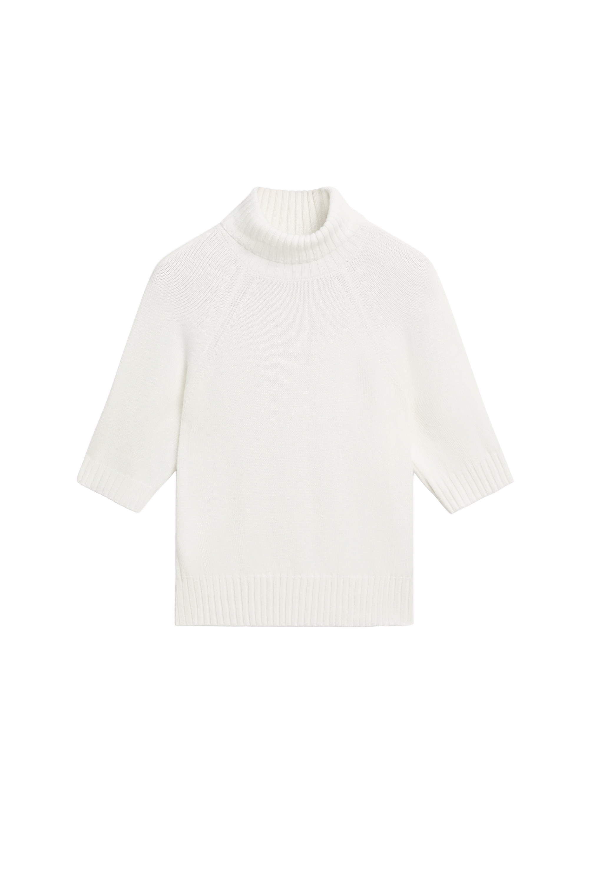 Turtleneck knit sweater - WHITE
