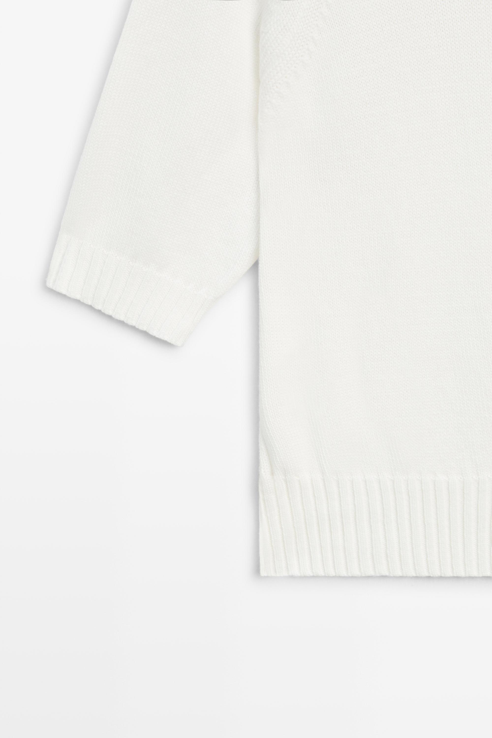Turtleneck knit sweater - WHITE