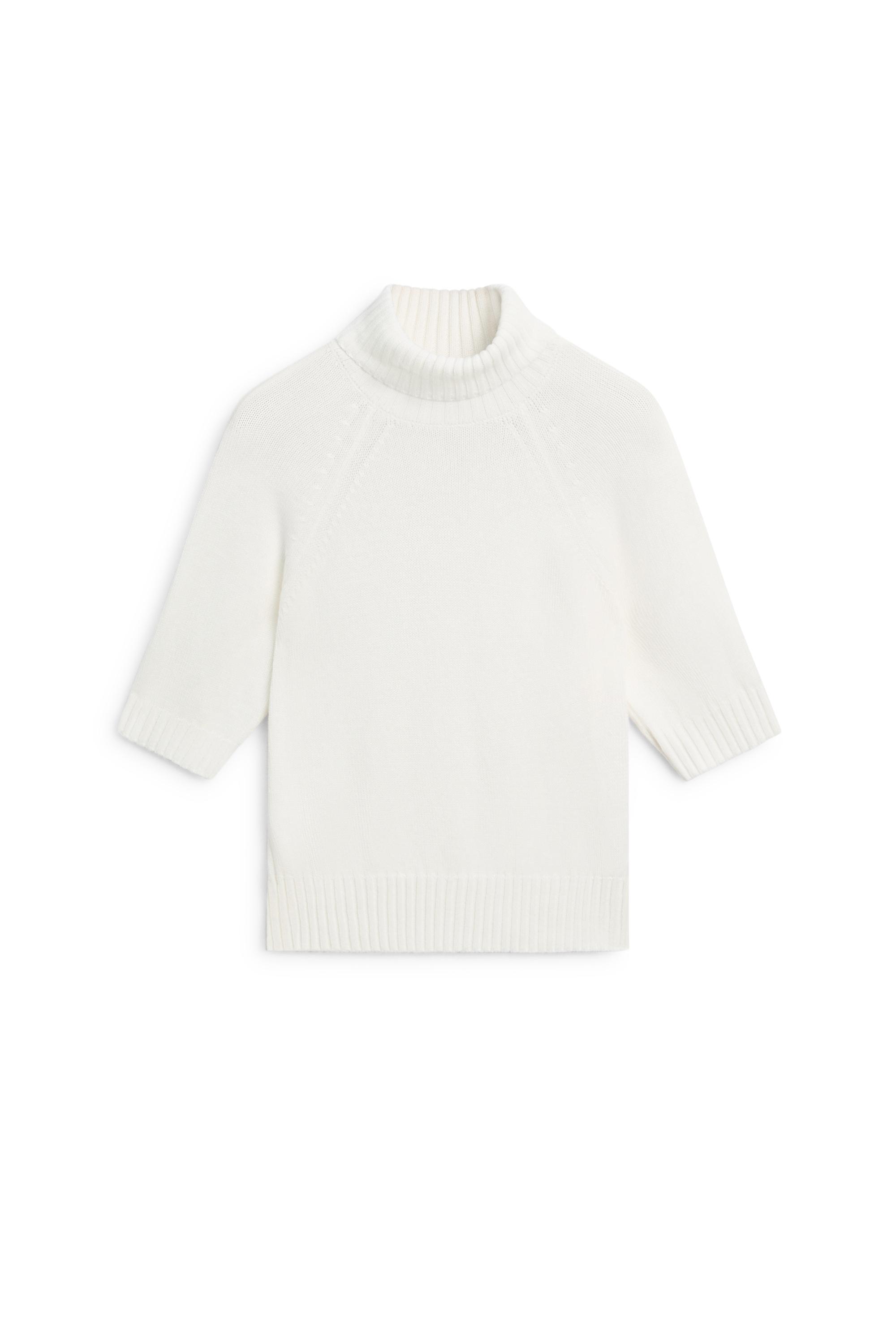 Turtleneck knit sweater - WHITE