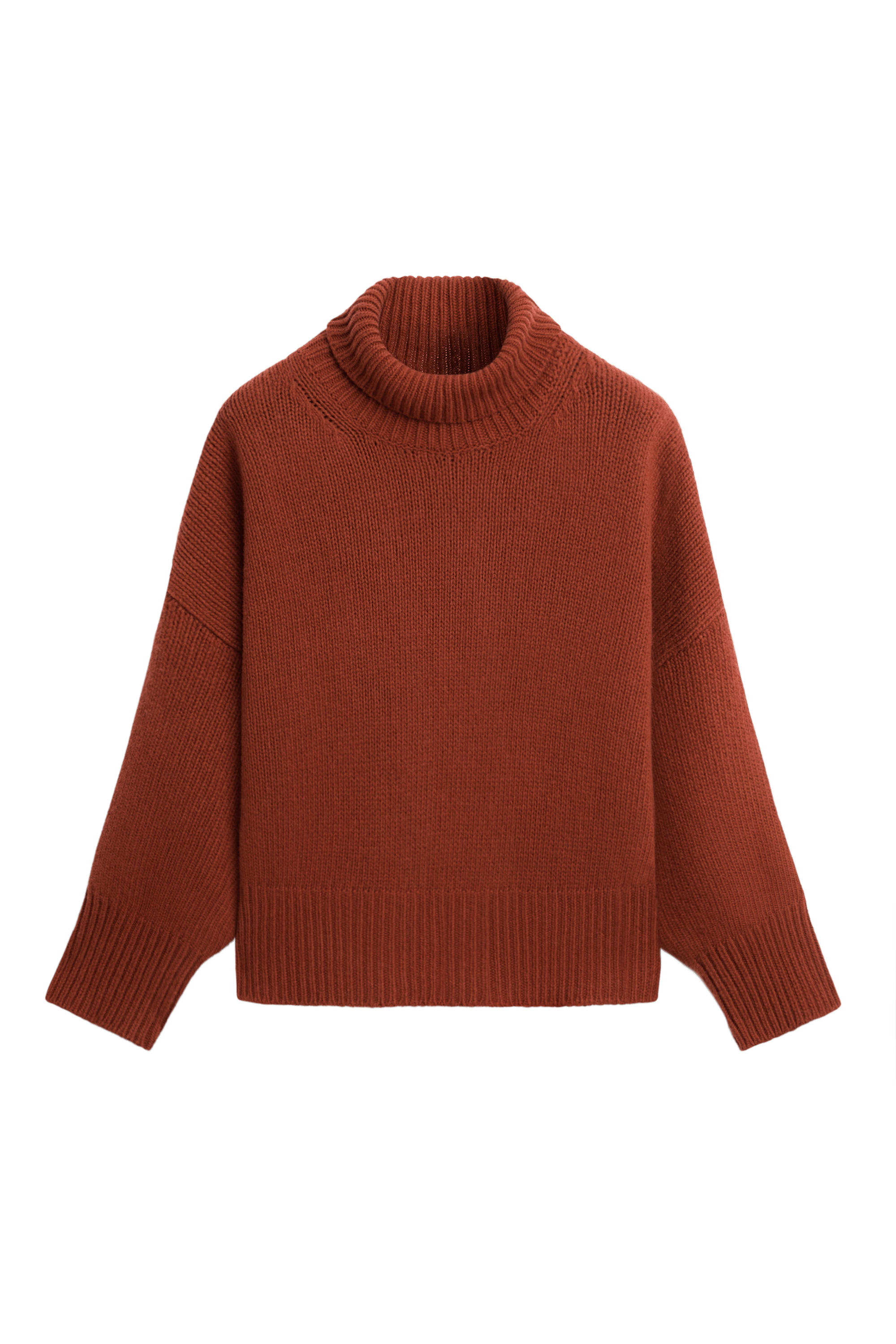 100% wool oversize knit sweater - BURNT ORANGE