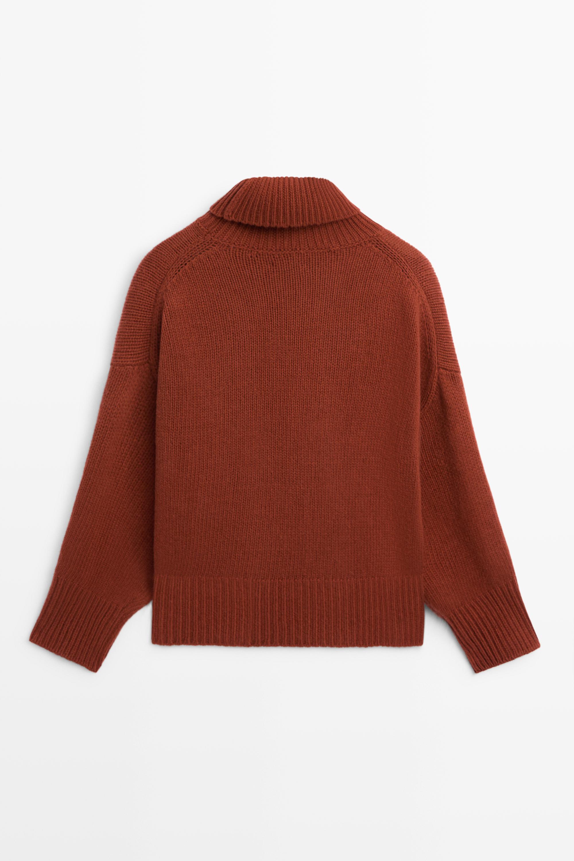 100% wool oversize knit sweater - BURNT ORANGE
