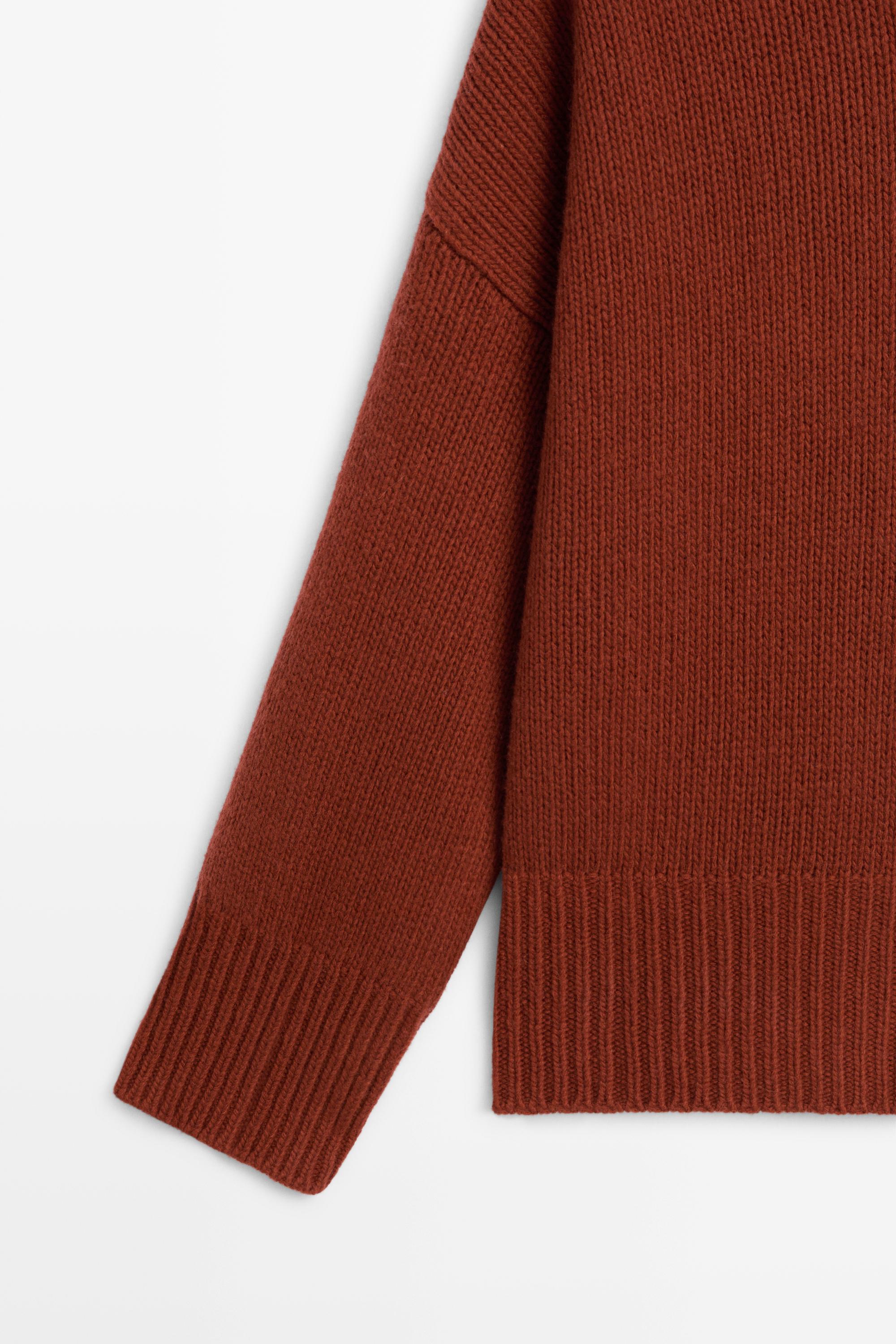 100% wool oversize knit sweater - BURNT ORANGE