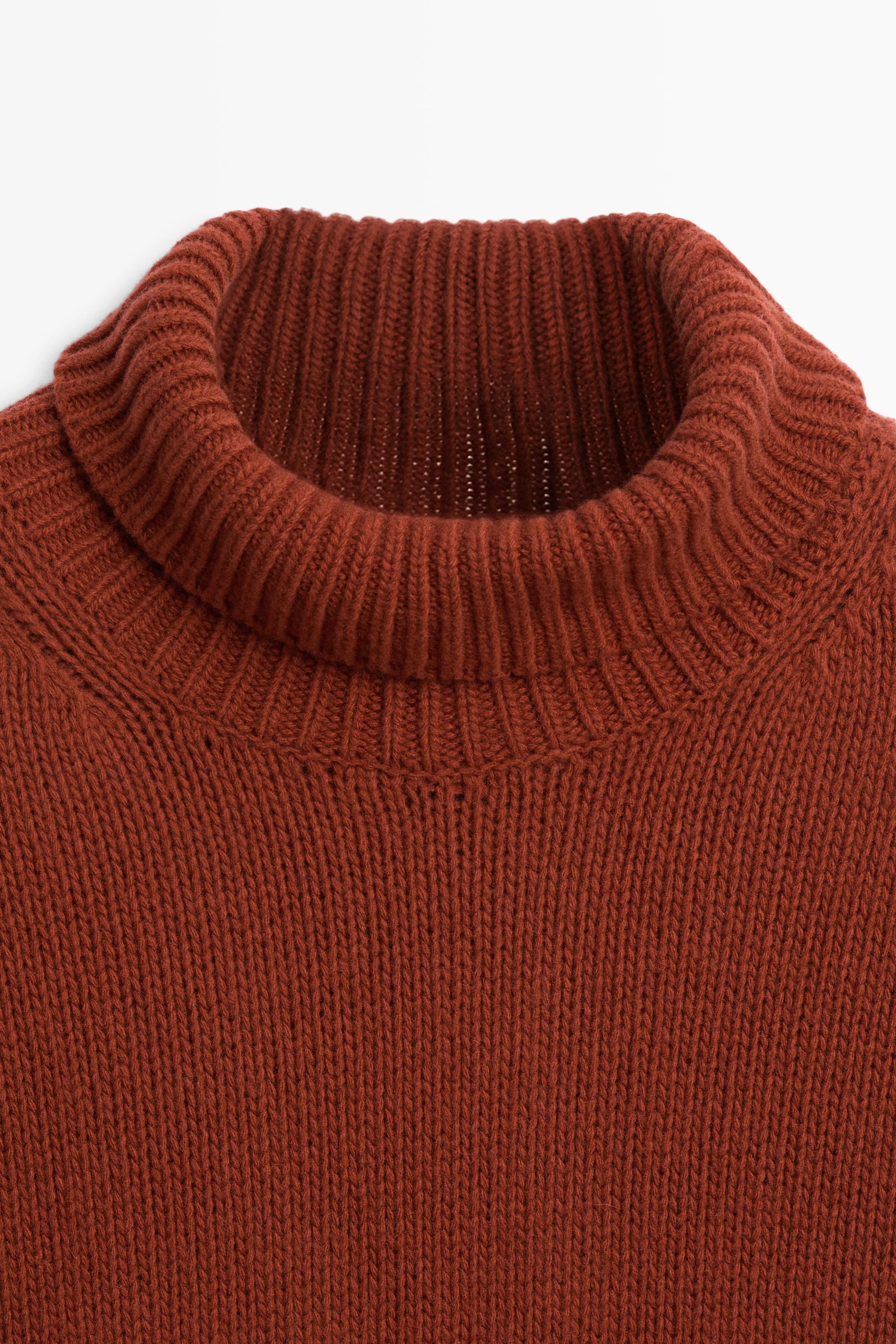 100% wool oversize knit sweater - BURNT ORANGE