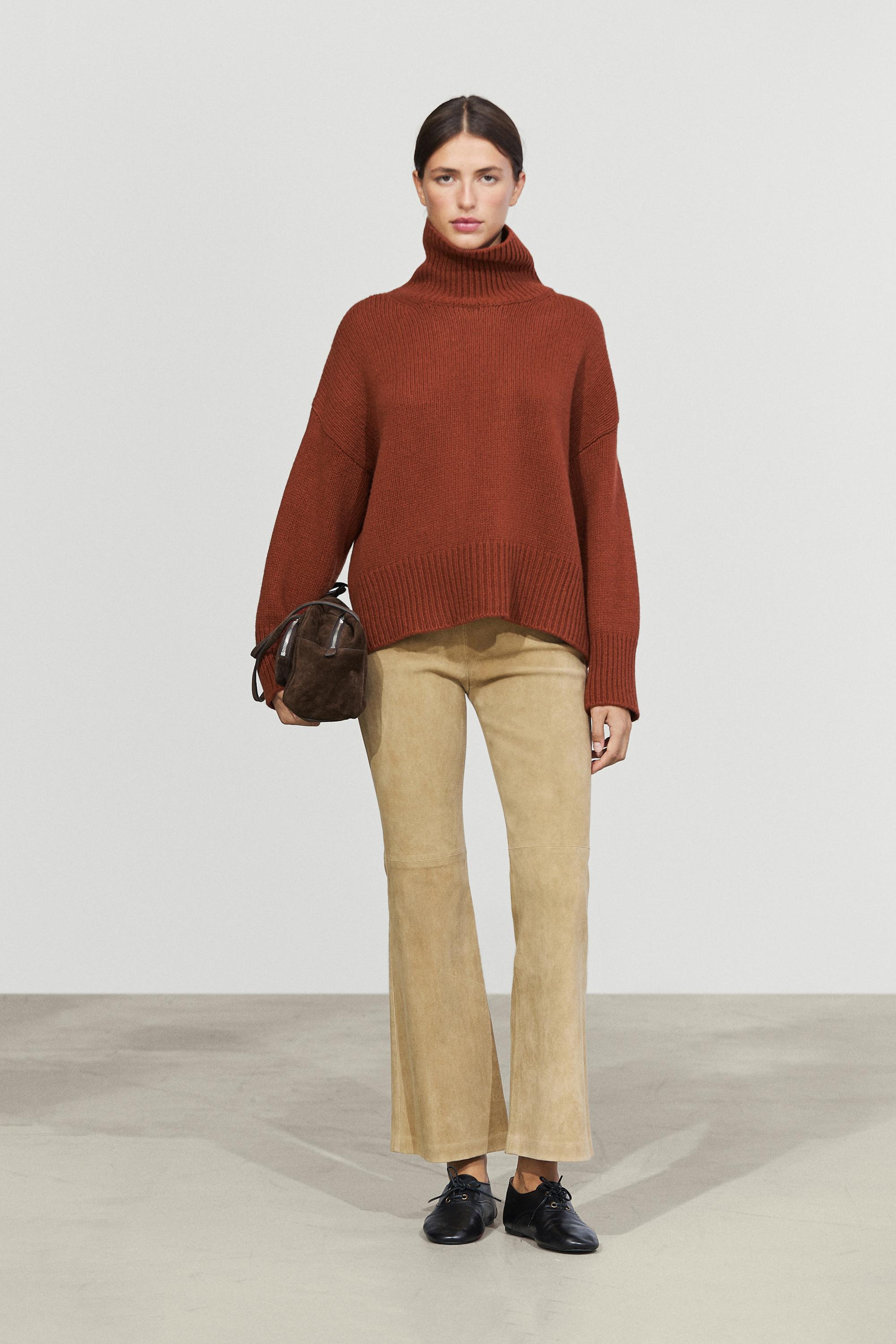 100% wool oversize knit sweater - BURNT ORANGE