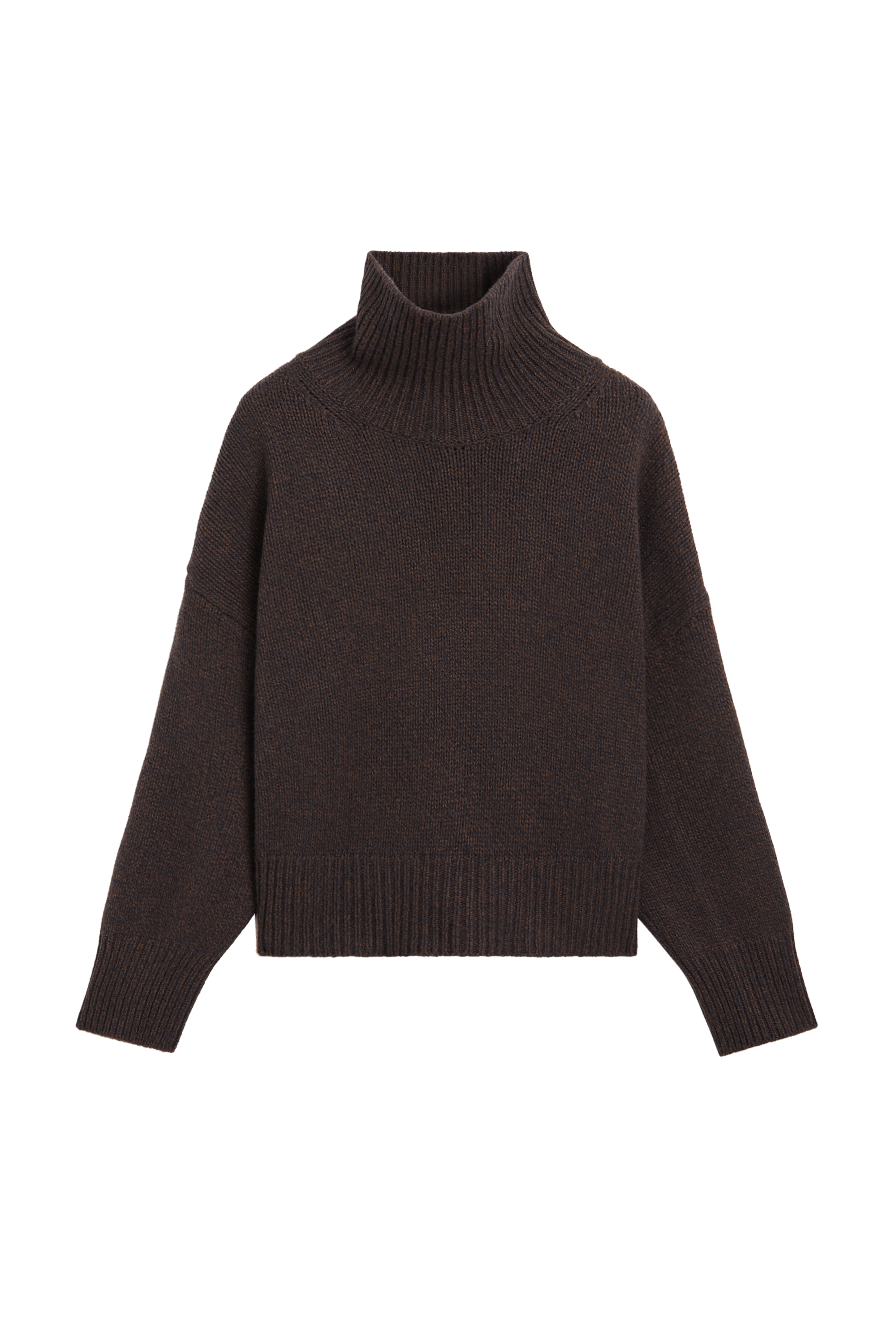 100% wool oversize knit sweater - BROWN