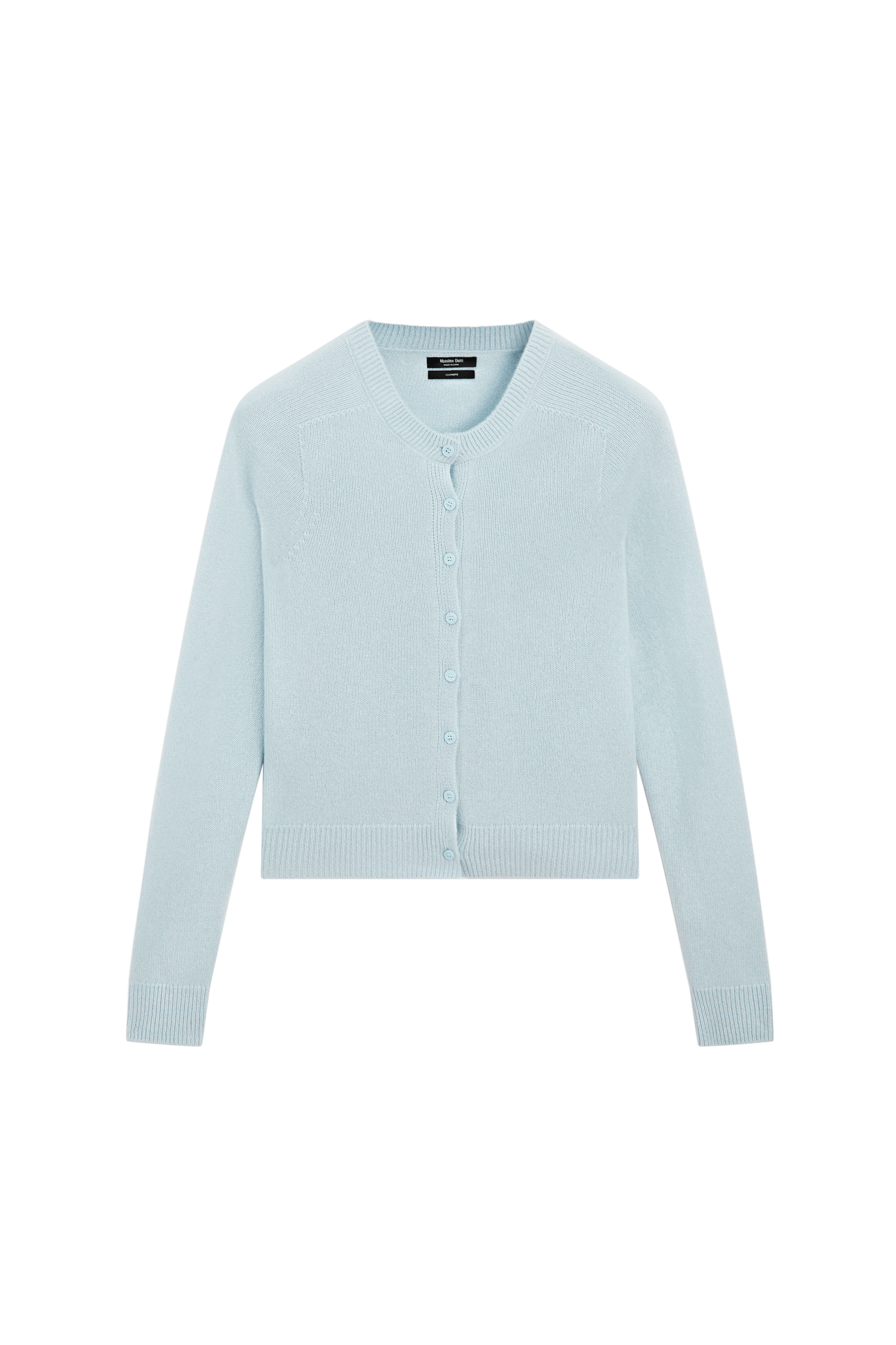 100% cashmere cropped knit cardigan - SKY BLUE