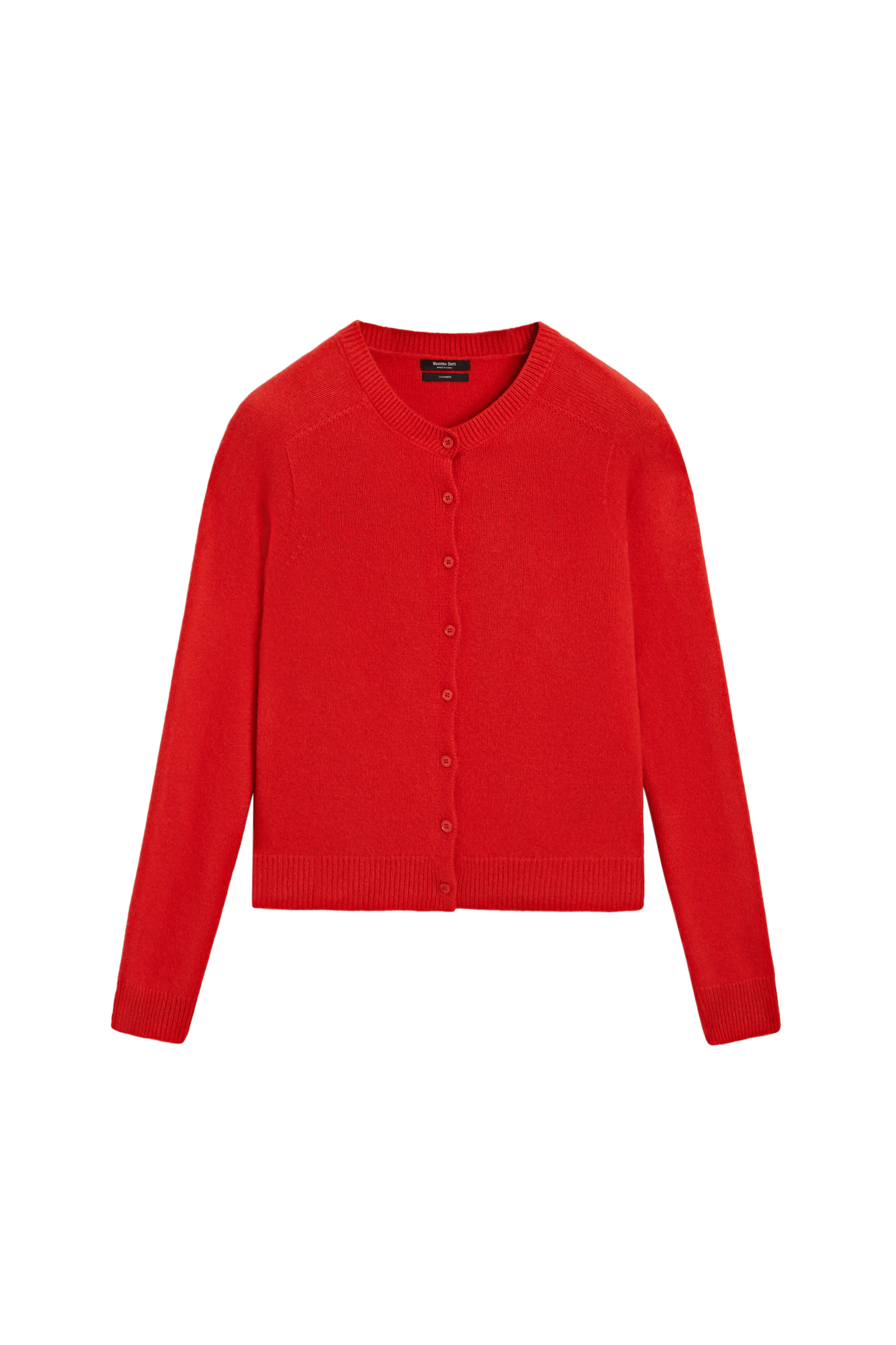 100% cashmere cropped knit cardigan - RED