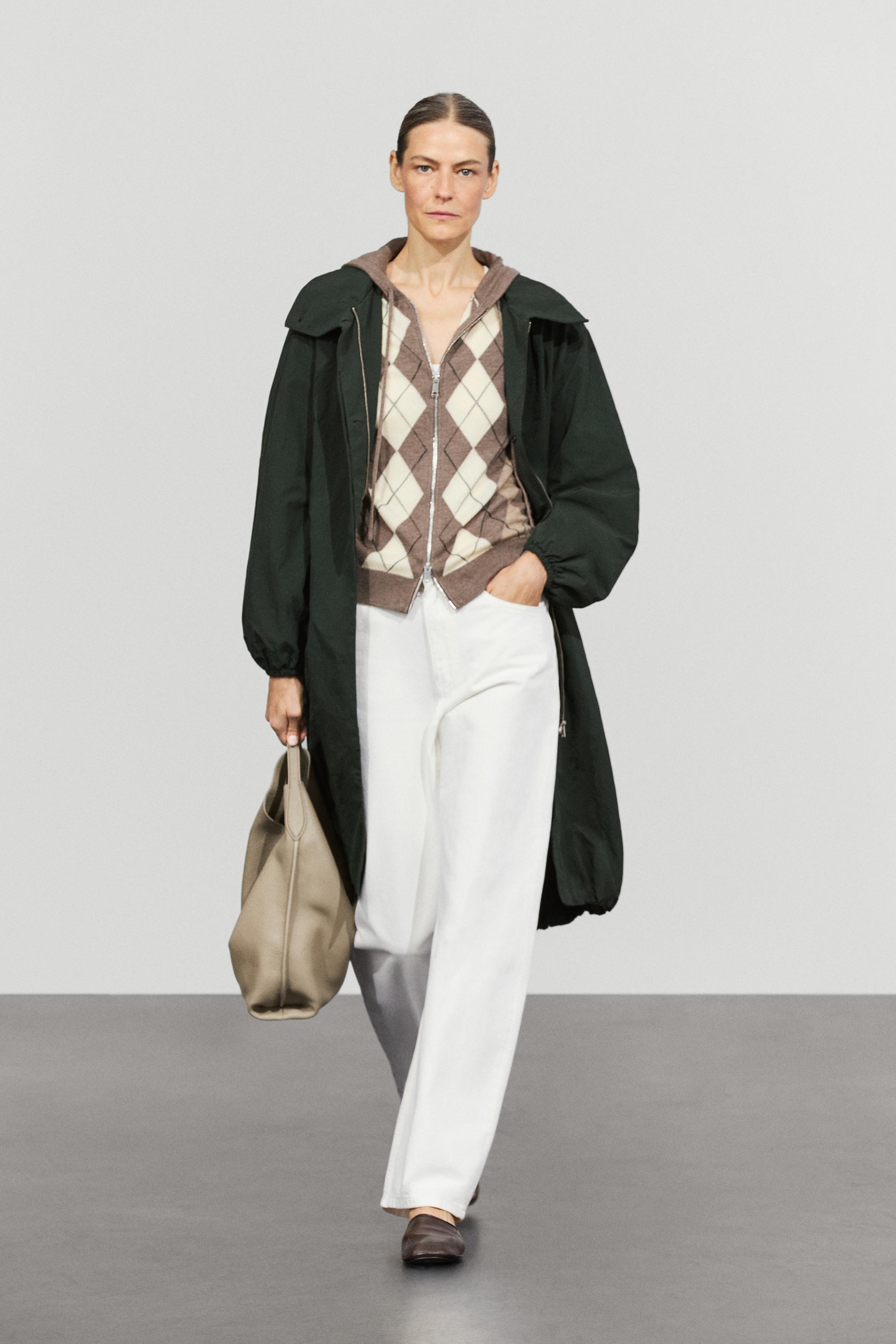 Hooded zip-up knit cardigan - TAUPE GREY