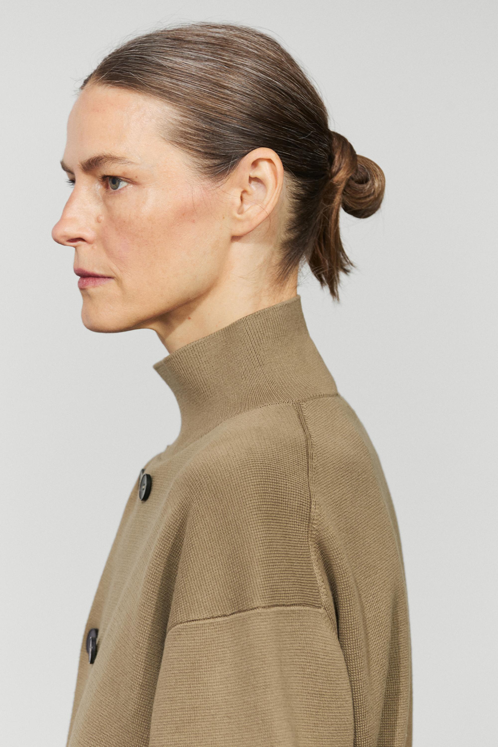 100% cotton double-breasted cardigan - Washed