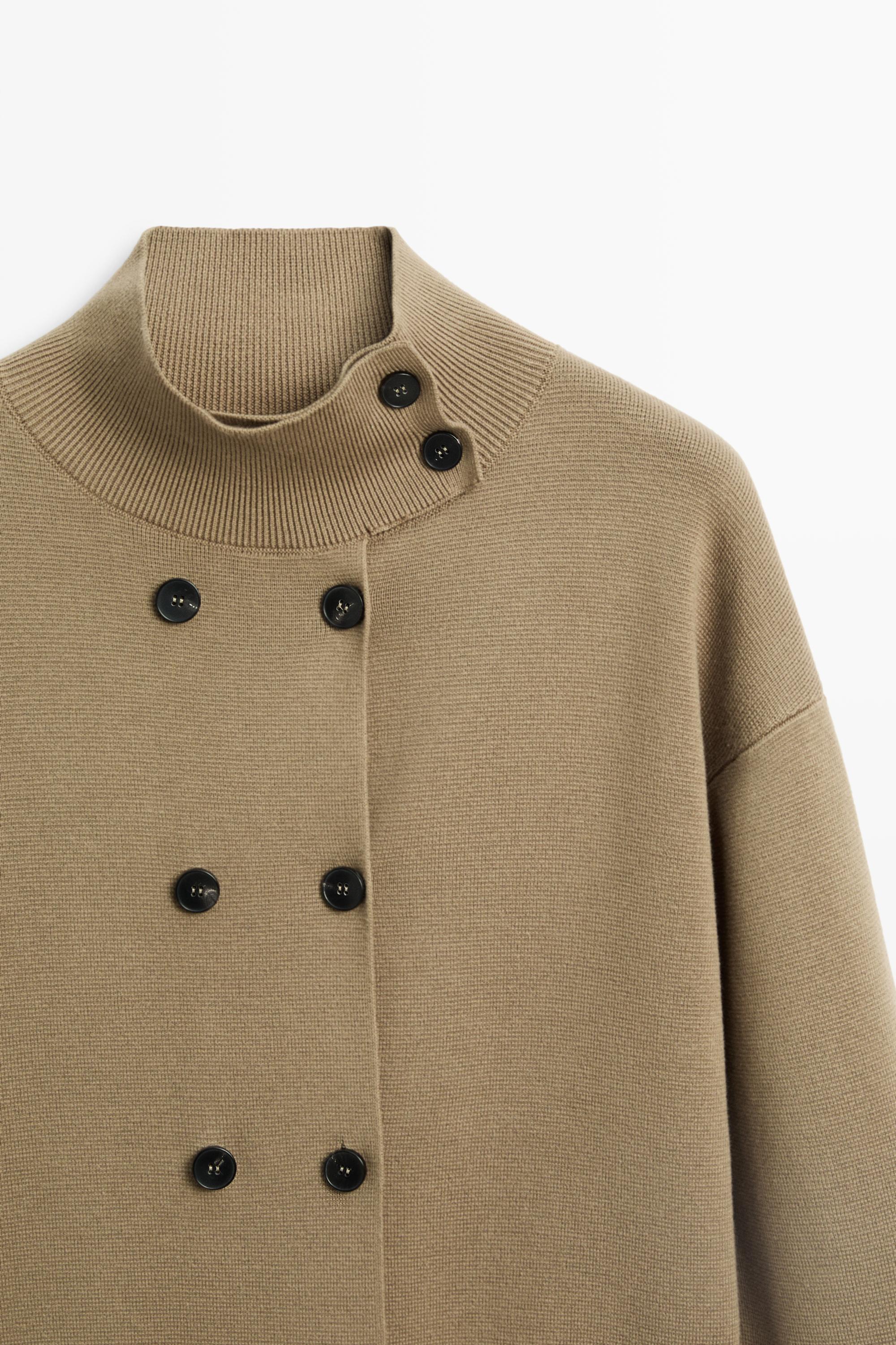 100% cotton double-breasted cardigan - Washed