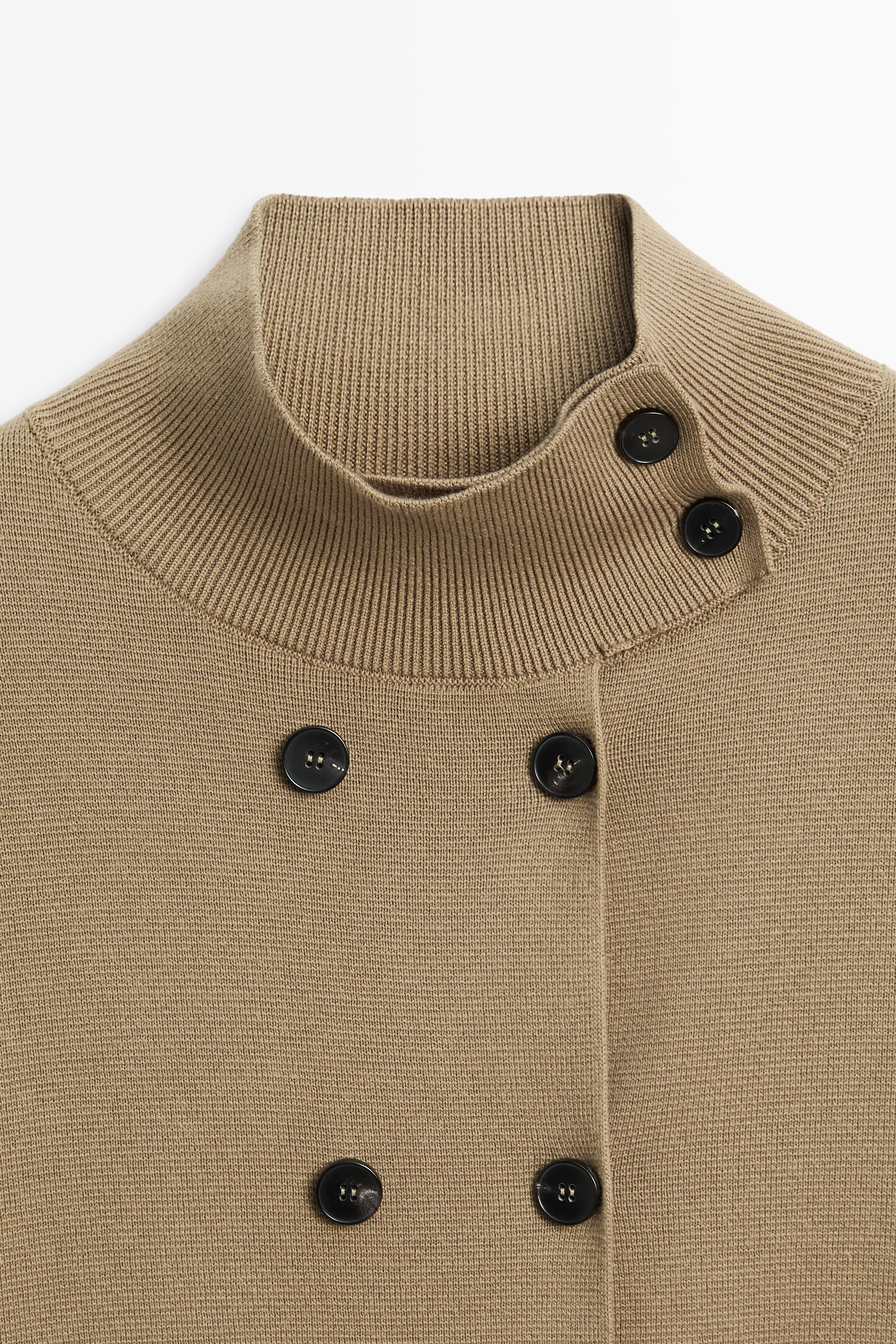 100% cotton double-breasted cardigan - Washed