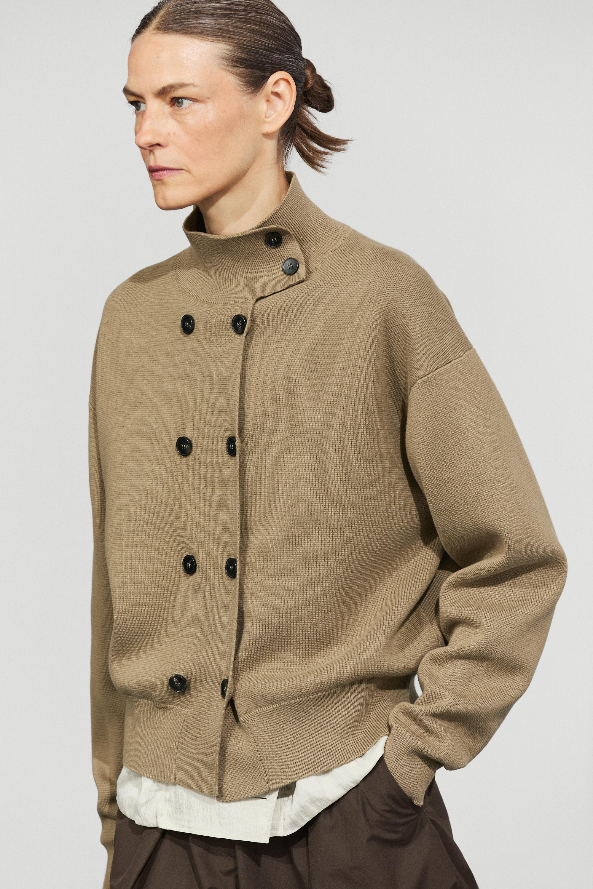 100% cotton double-breasted cardigan - Washed