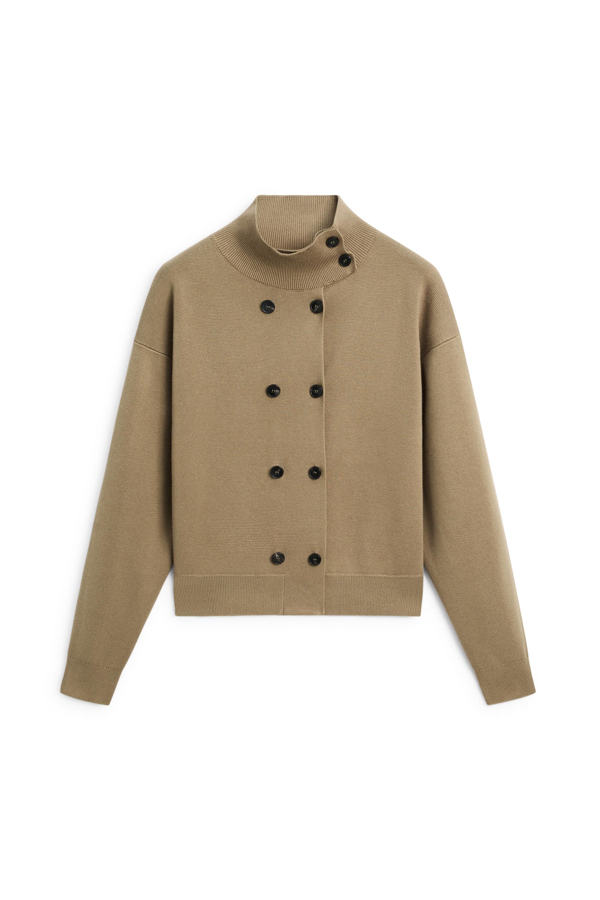 100% cotton double-breasted cardigan - Washed