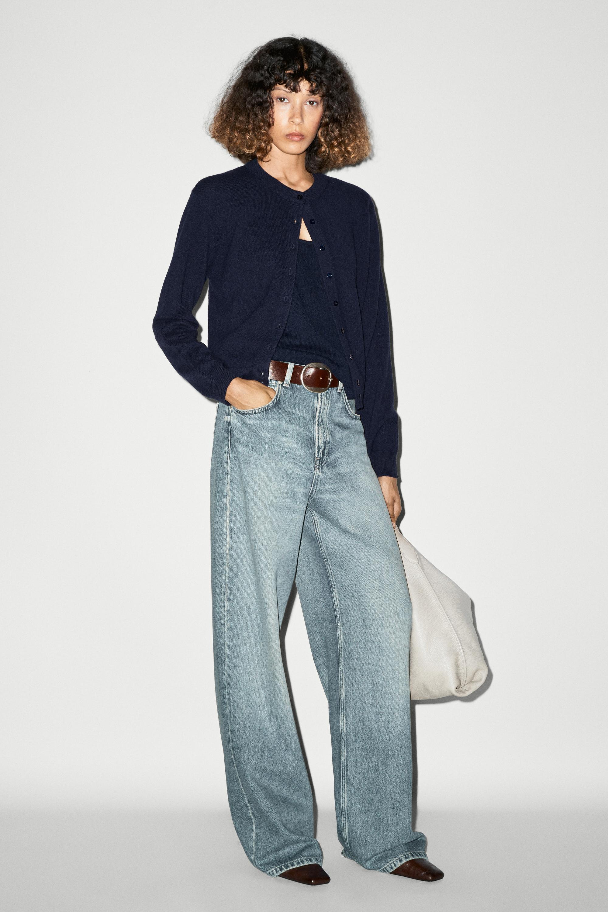Knit cardigan with button detail - NAVY BLUE
