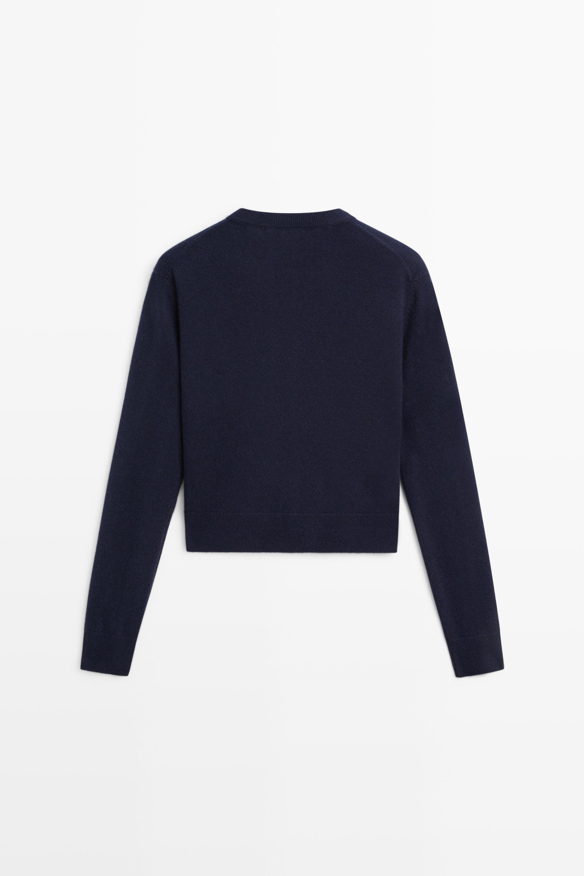 Knit cardigan with button detail - NAVY BLUE
