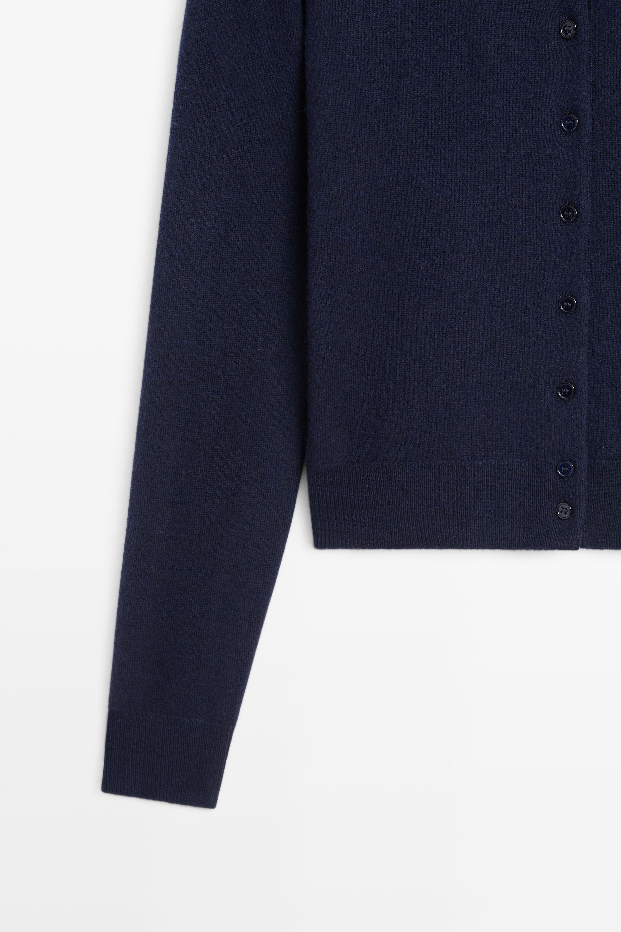 Knit cardigan with button detail - NAVY BLUE
