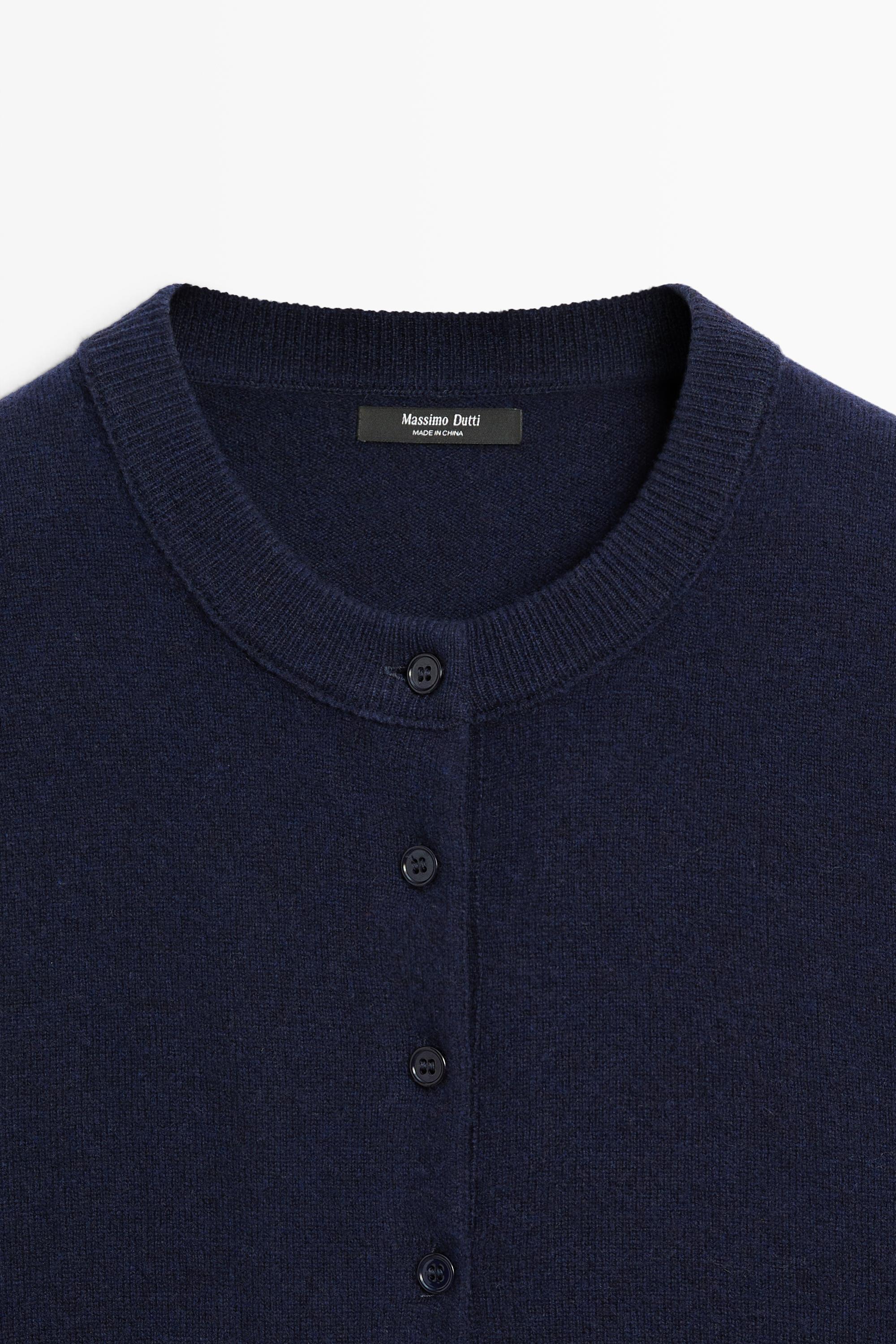 Knit cardigan with button detail - NAVY BLUE