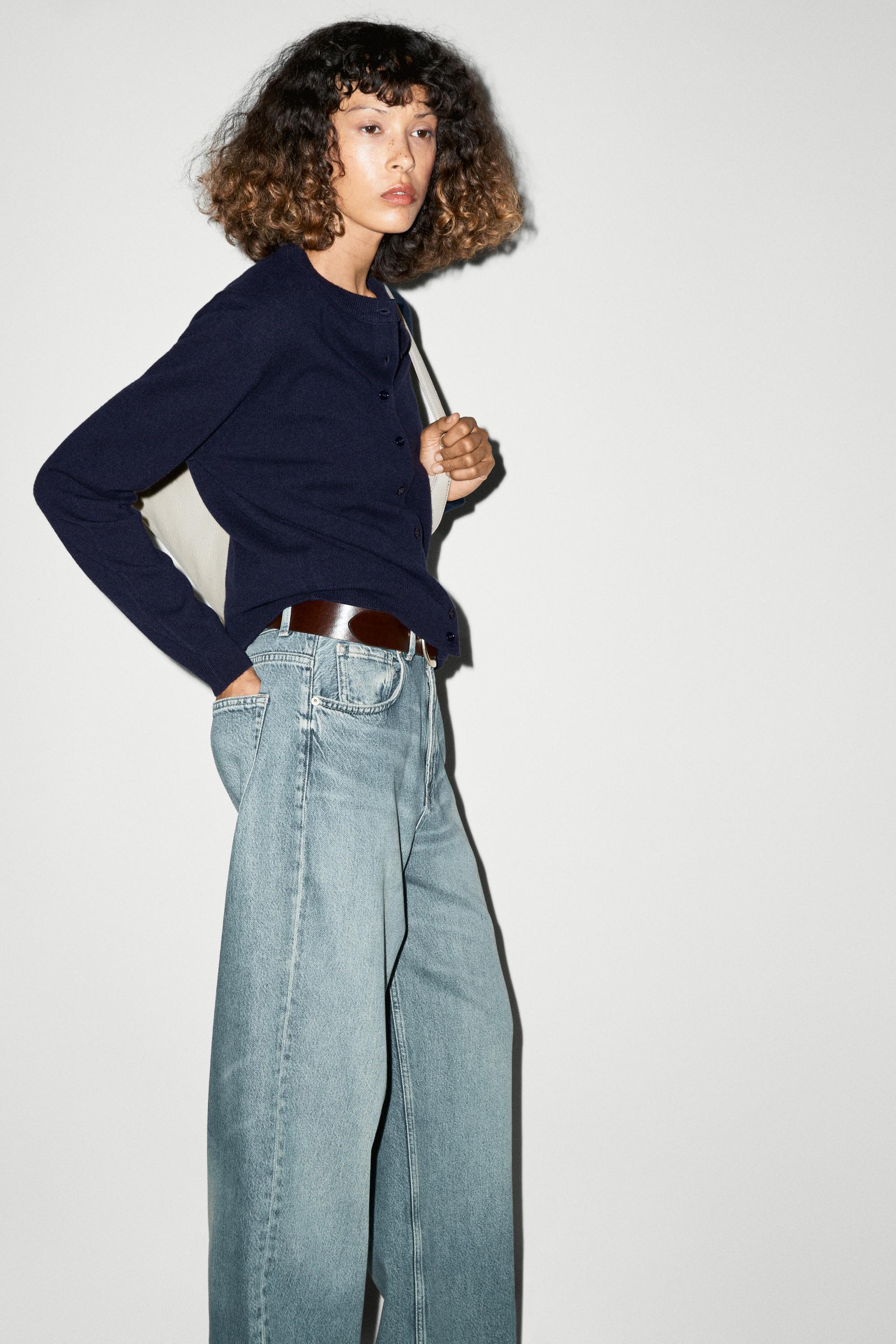 Knit cardigan with button detail - NAVY BLUE