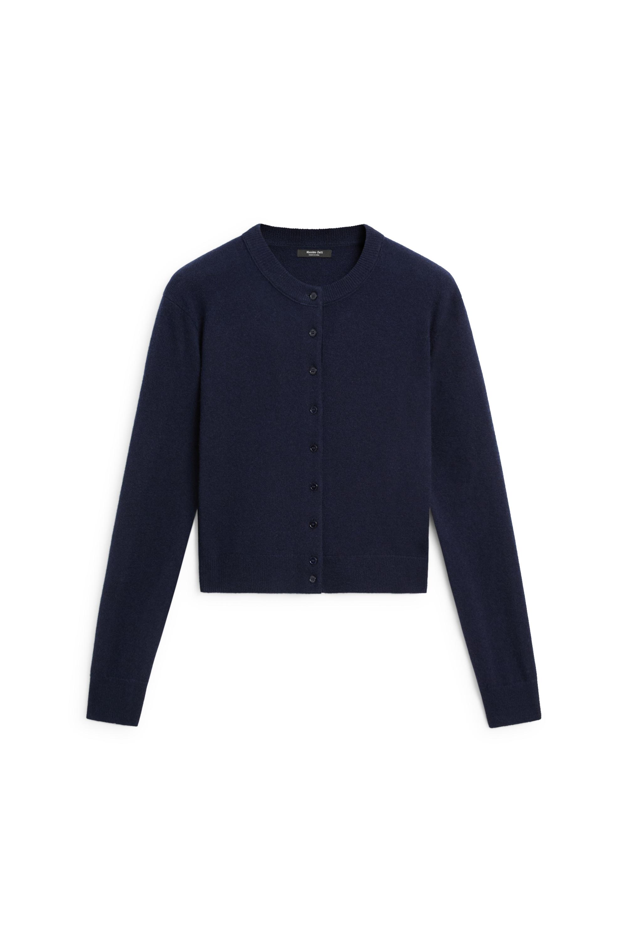 Knit cardigan with button detail - NAVY BLUE