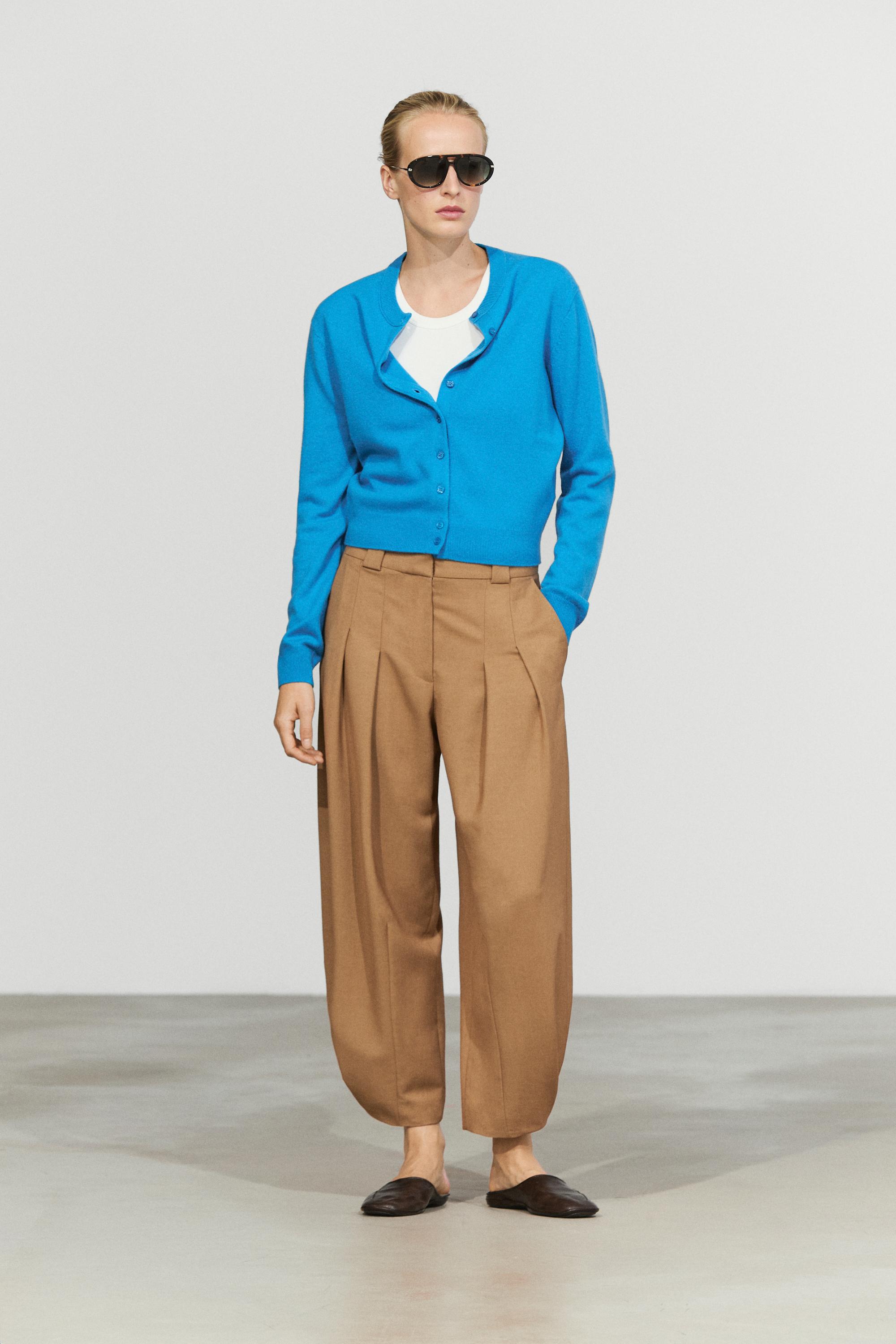 Knit cardigan with button detail - TURQUOISE